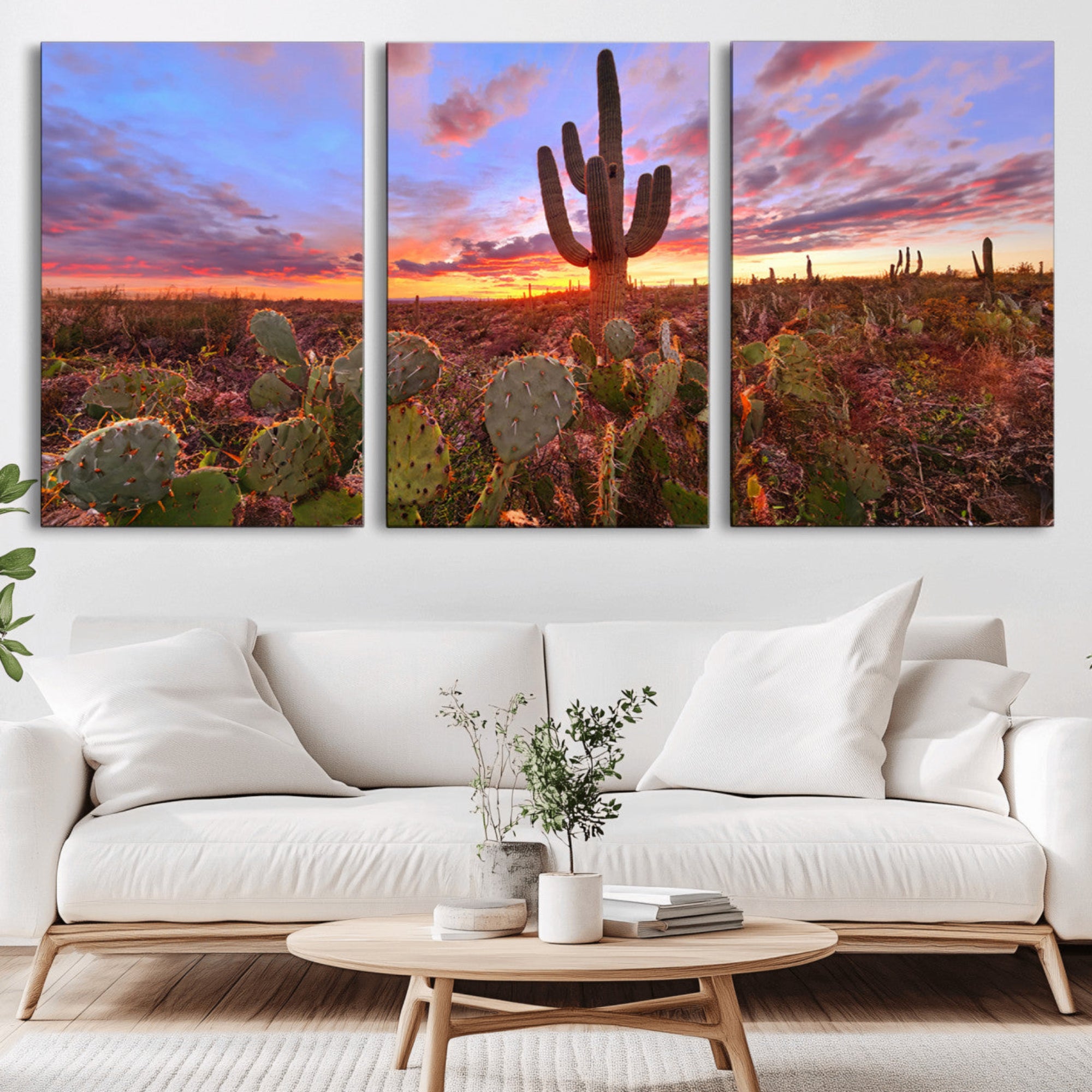 70465-MGV-CV-36X24-Arizona Desert Wall Art Canvas Print - Framed Deser Sunset Wall Decor