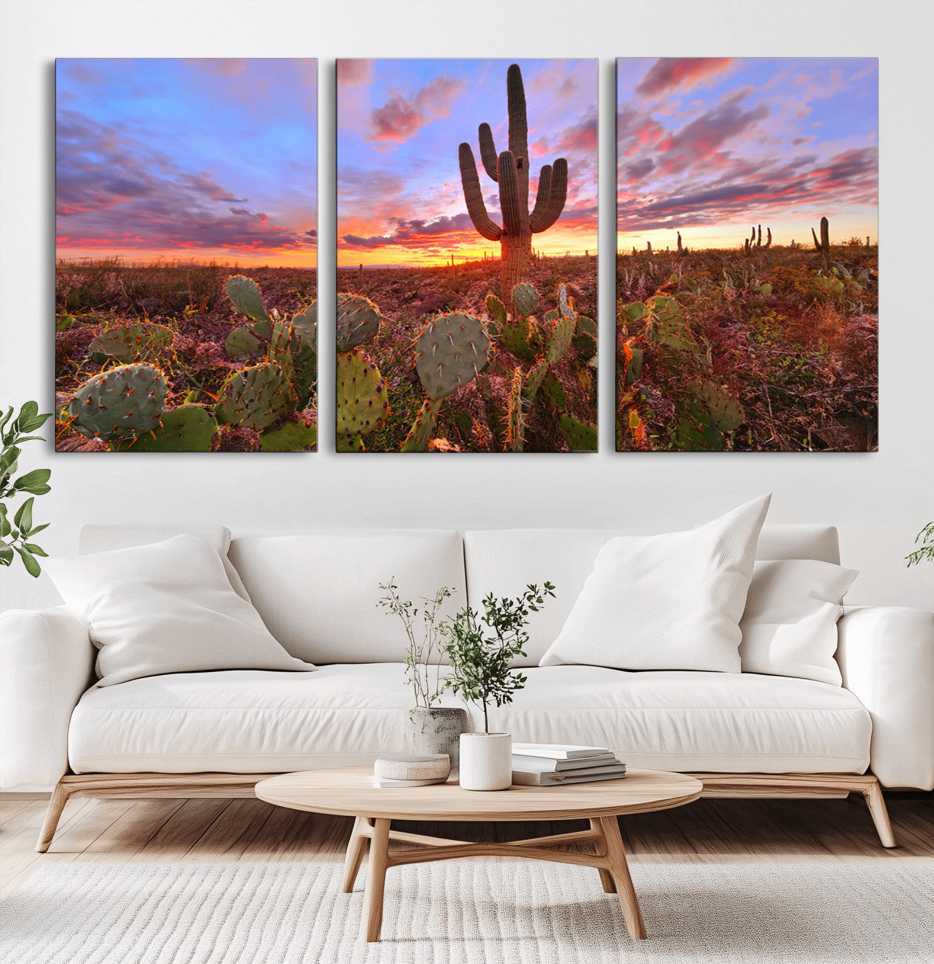MGV-CV-60X30-3P - Arizona Desert Sunset Wall Art Canvas Print