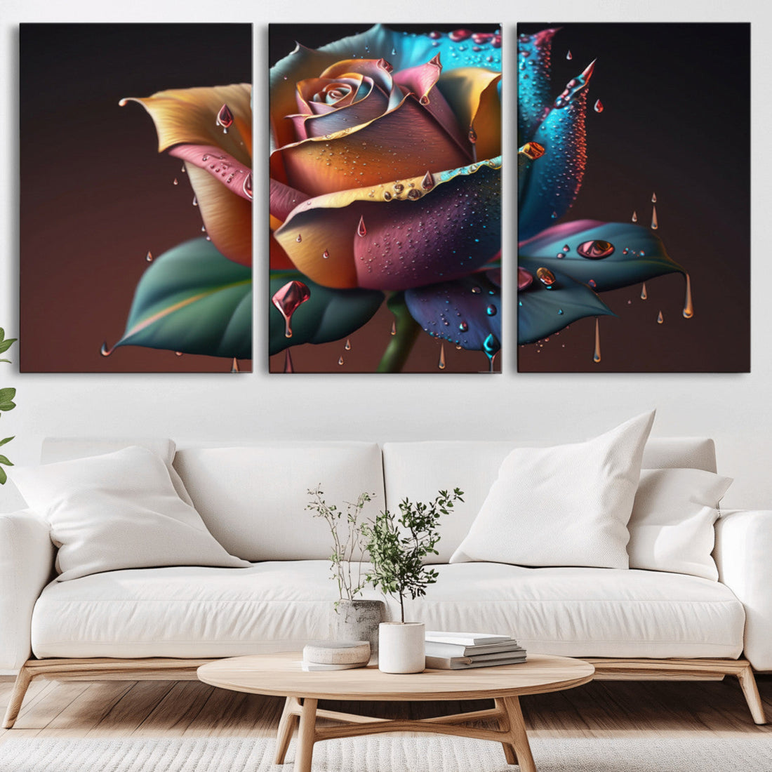 Abstract Rose Wall Art Canvas Print