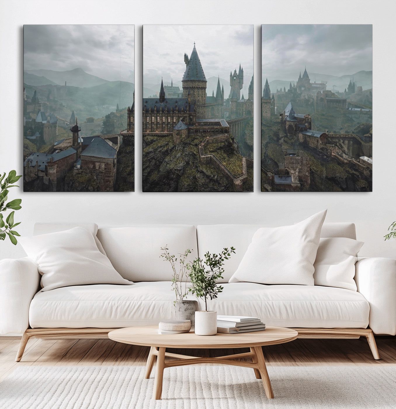 MGV-CV-60X30-3P - Disney Castle Wall Art Canvas Print, Living Kids Home Room Decor Art Print