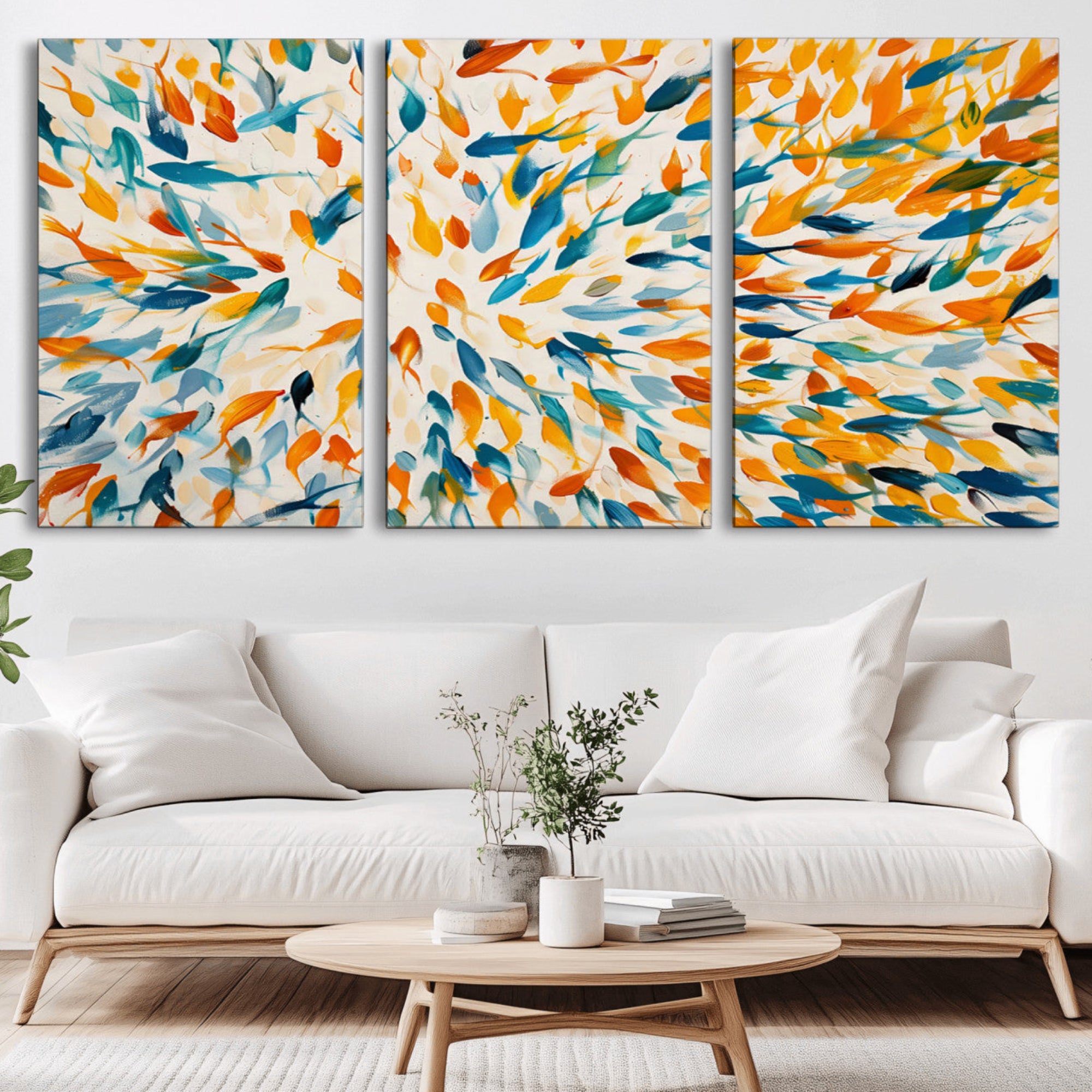 59969-MGV-CV-36X24-Colorful Fish Wall Art Print – Abstract Ocean-Inspired Wall Art for Modern Spaces | Framed Canvas,