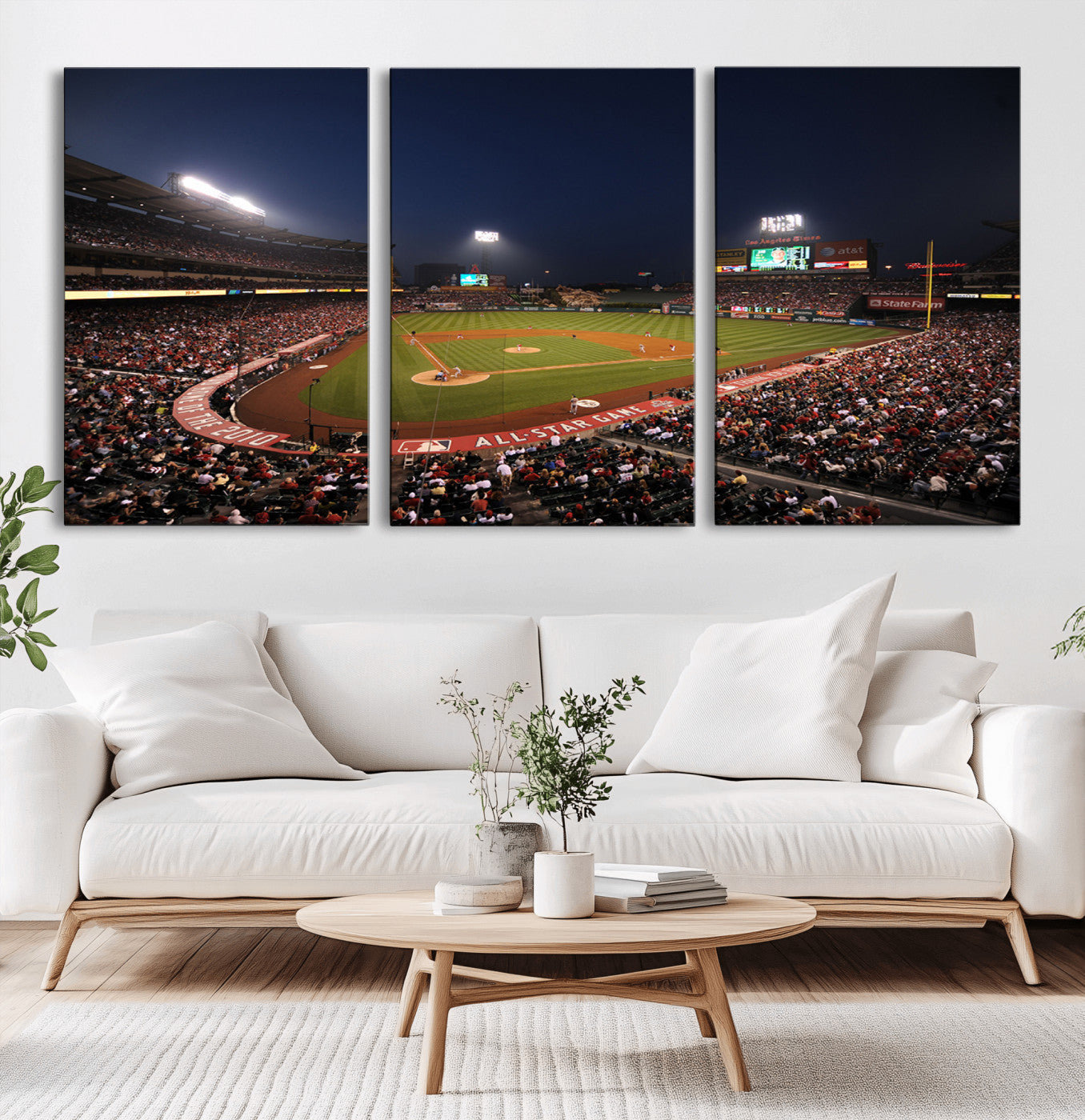 MGV-CV-60X30-3P - Los Angeles Angels Baseball Team Print - Anaheim Angel Stadium Wall Art Canvas Print