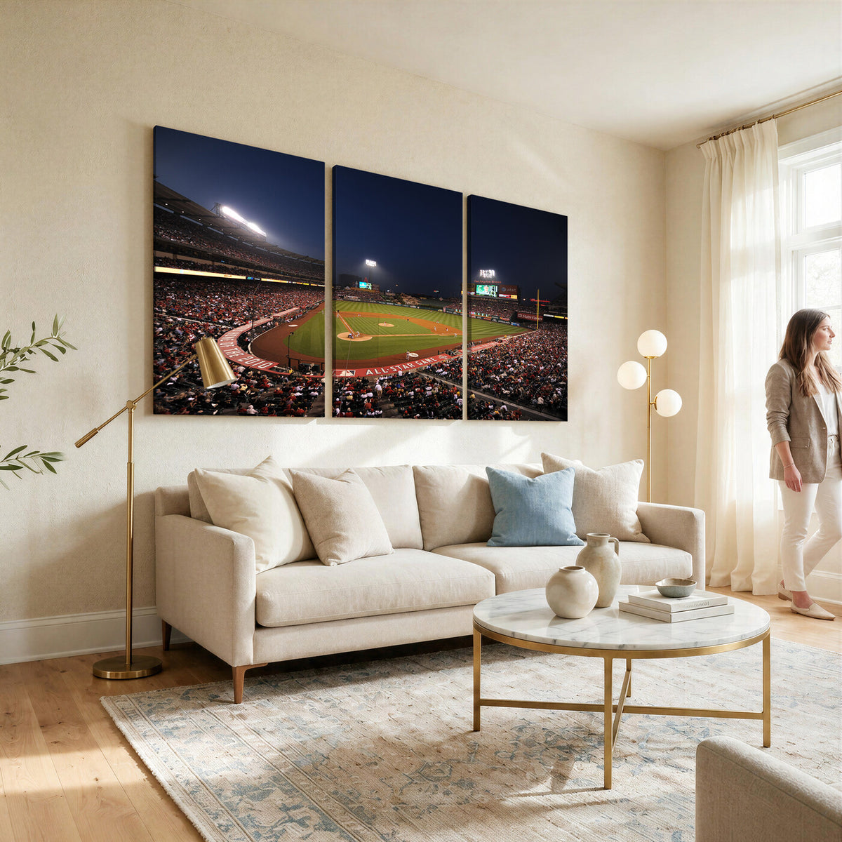 88896-MGV-CV-36X24 - Los Angeles Angels Baseball Team Print, Anaheim Angel Stadium Wall Art