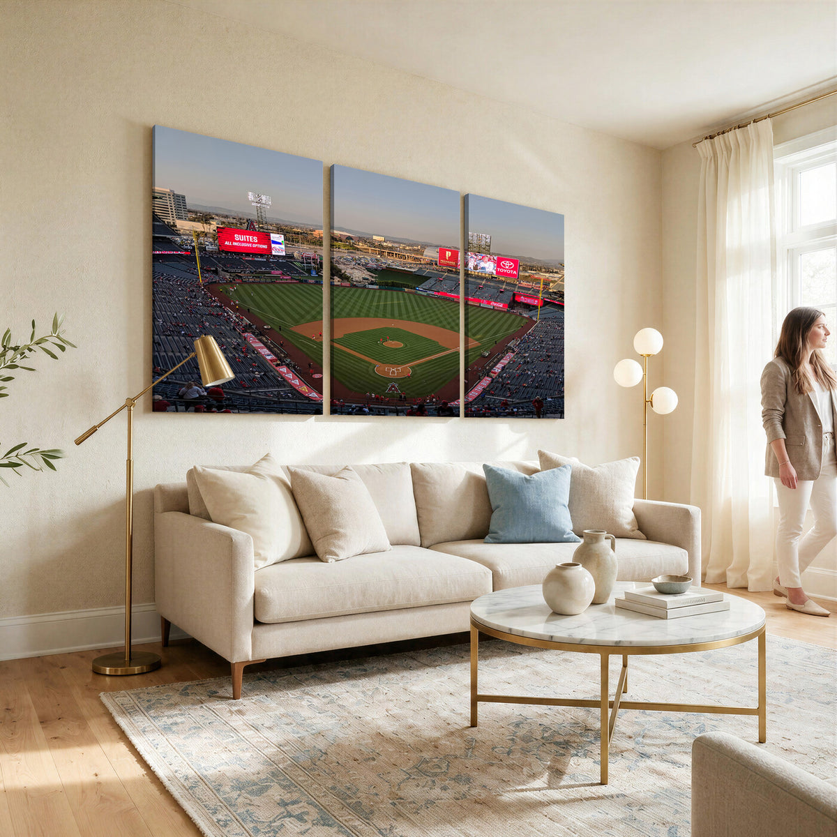 45864-MGV-CV-36X24 - Los Angeles Angels Baseball Canvas Print, Anaheim Angel Stadium Wall Art