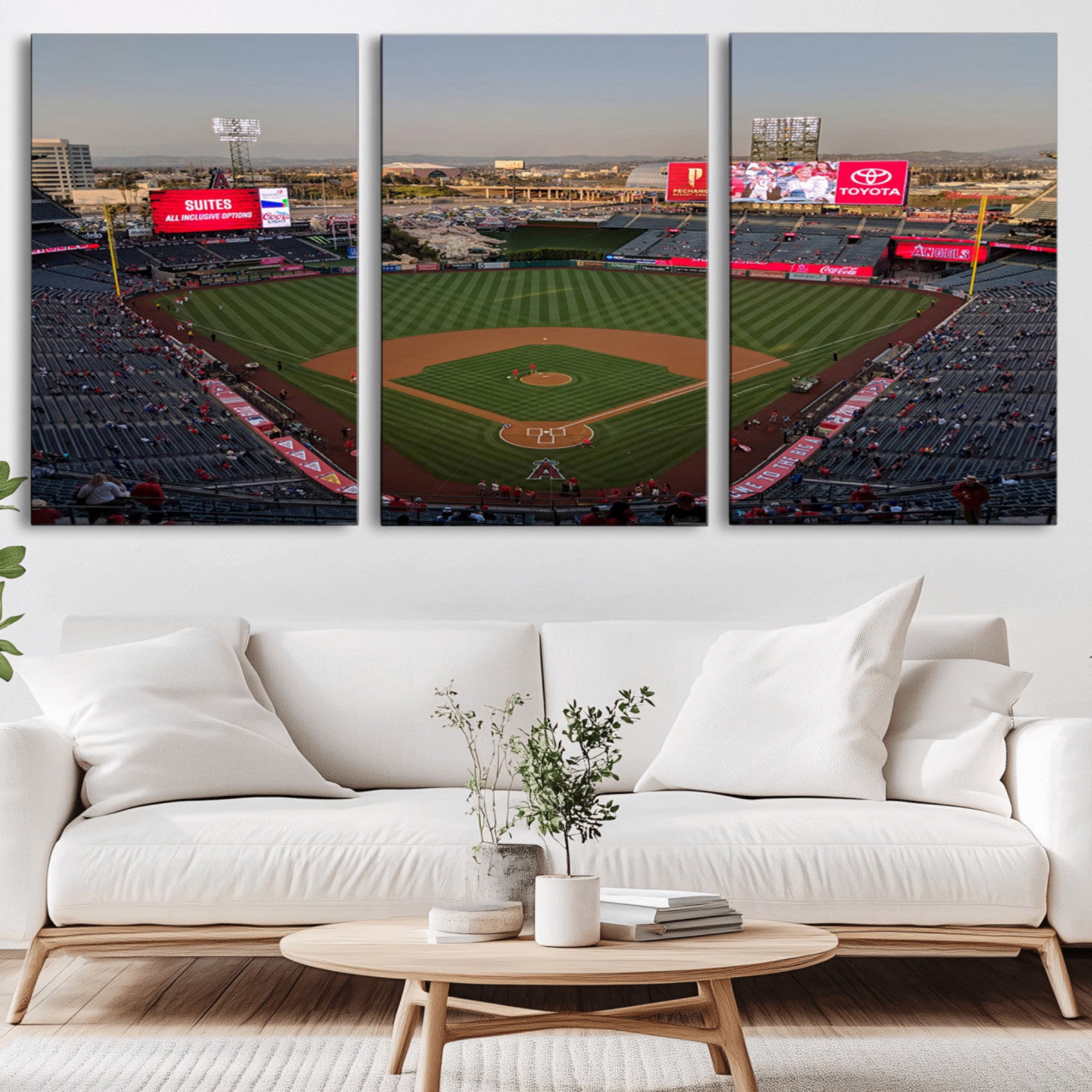 45864-MGV-CV-36X24-Los Angeles Angels Baseball Canvas Print - Anaheim Angel Stadium Wall Art Canvas Print