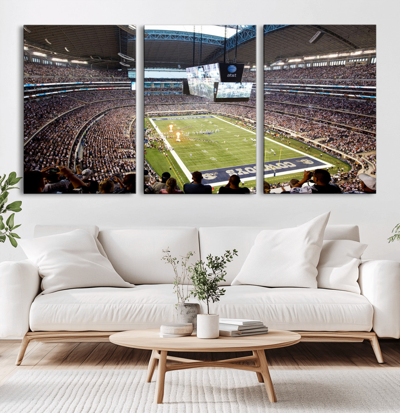 MGV-CV-60X30-3P - Dallas Cowboys Football Team Print - Arlington AT&T Stadium Wall Art Canvas Print
