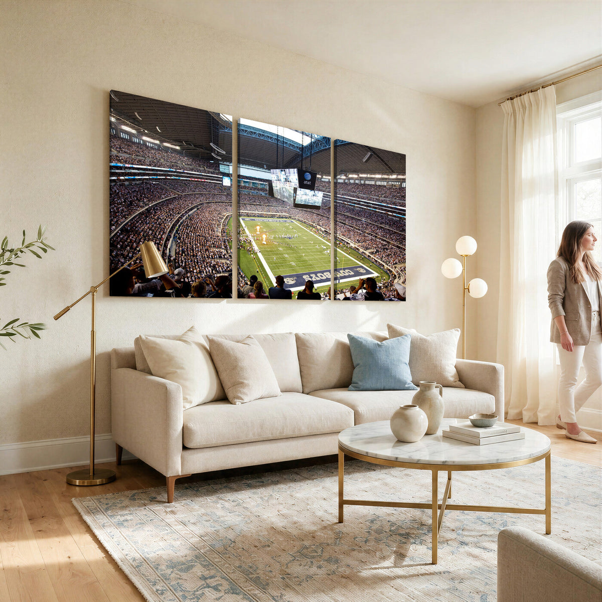 82096-MGV-CV-36X24 - Dallas Cowboys Football Team Print - Arlington AT&T Stadium Wall Art Canvas Print