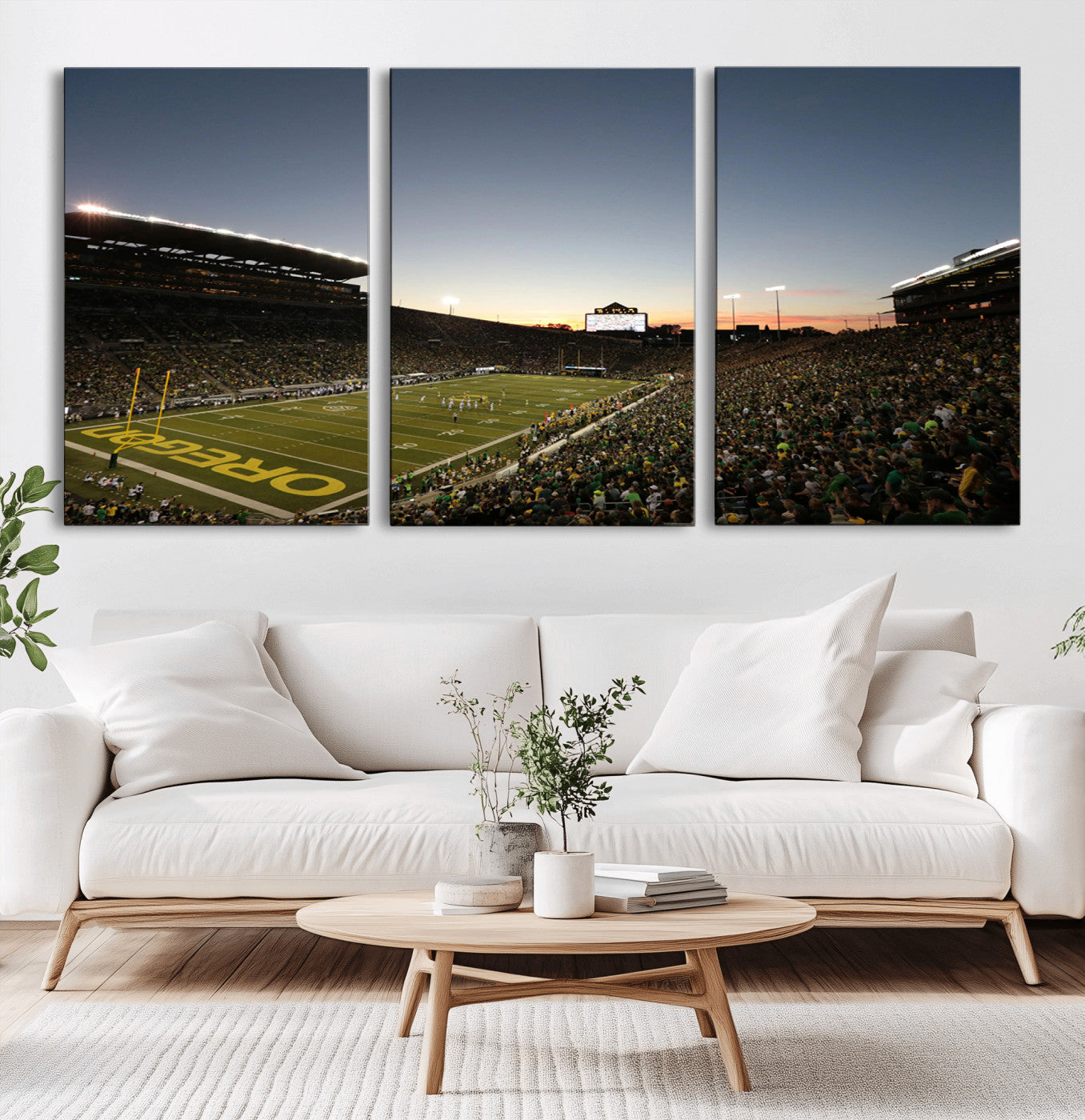 MGV-CV-60X30-3P - Oregon Ducks Football Team Print - Eugene Autzen Stadium Wall Art Canvas Print
