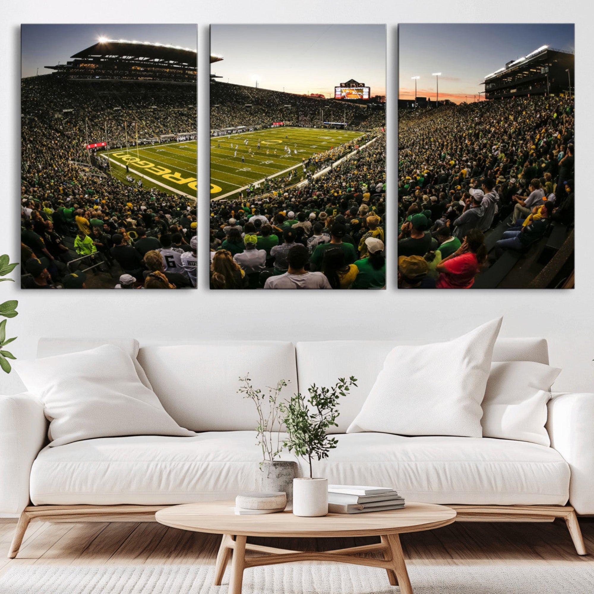 15228-MGV-CV-36X24-Oregon Stadium Canvas Wall Art - Captivating Game Day Scene at Autzen Stadium, Oregon Ducks Football