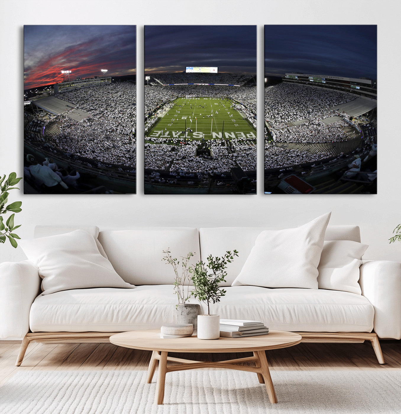 MGV-CV-60X30-3P - Penn State University Nittany Lions Football Team Print - University Park Beaver Stadium Wall Art