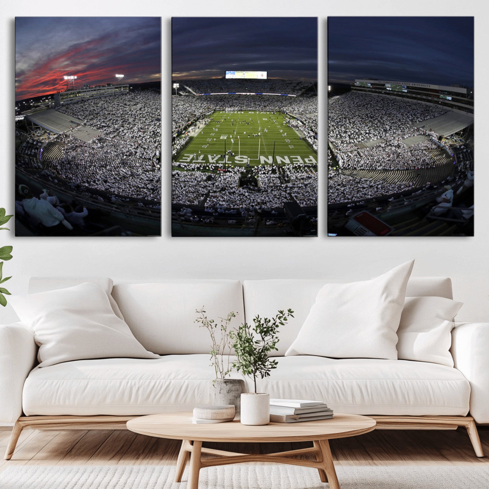 59877-MGV-CV-36X24-Penn State University Nittany Lions Football Team Print - University Park Beaver Stadium Wall Art