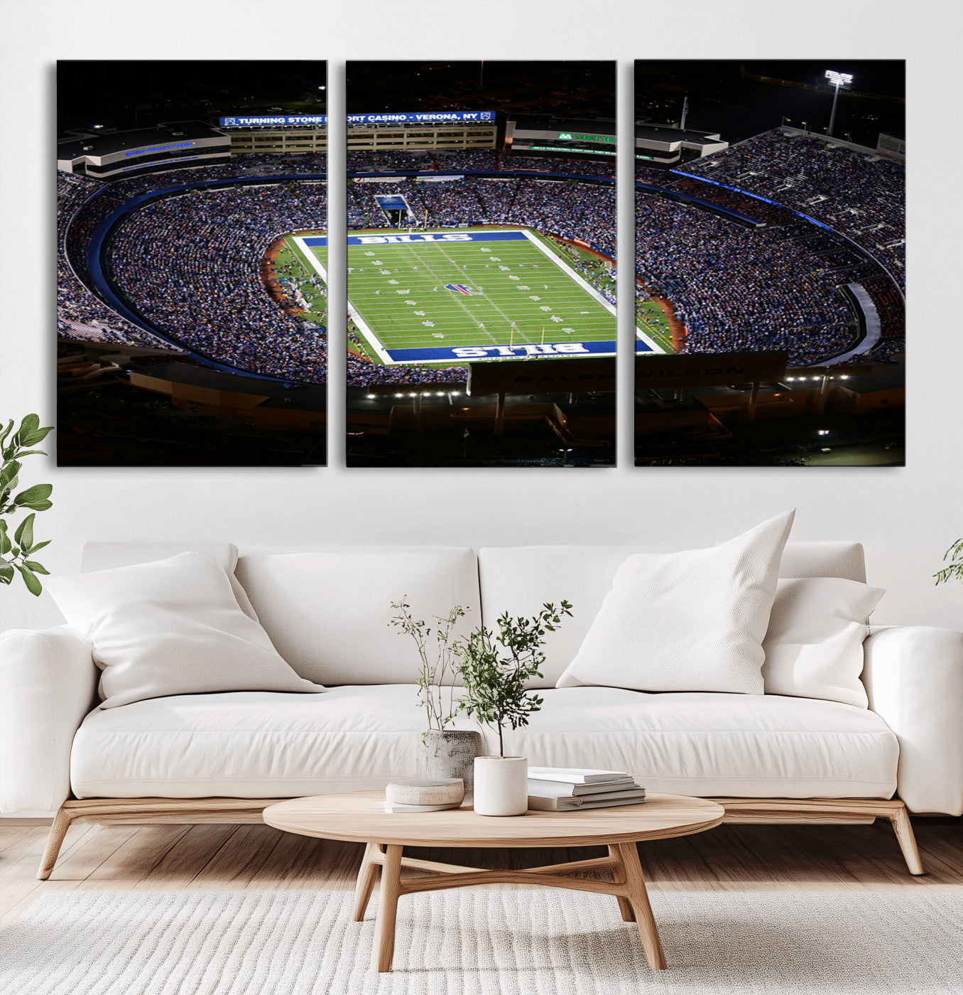 MGV-CV-60X30-3P - Buffalo Bills NFL Football Team Print - Highmark Stadium Wall Art Canvas Print