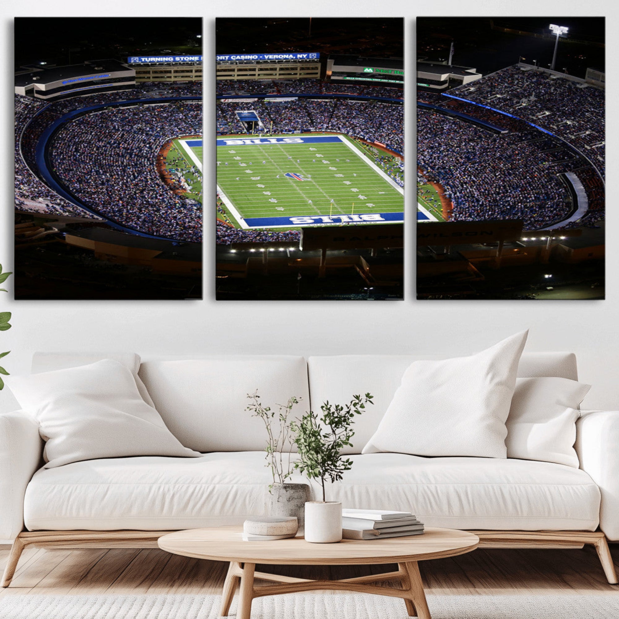 19030-MGV-CV-36X24-Buffalo Bills NFL Football Team Print - Highmark Stadium Wall Art Canvas Print