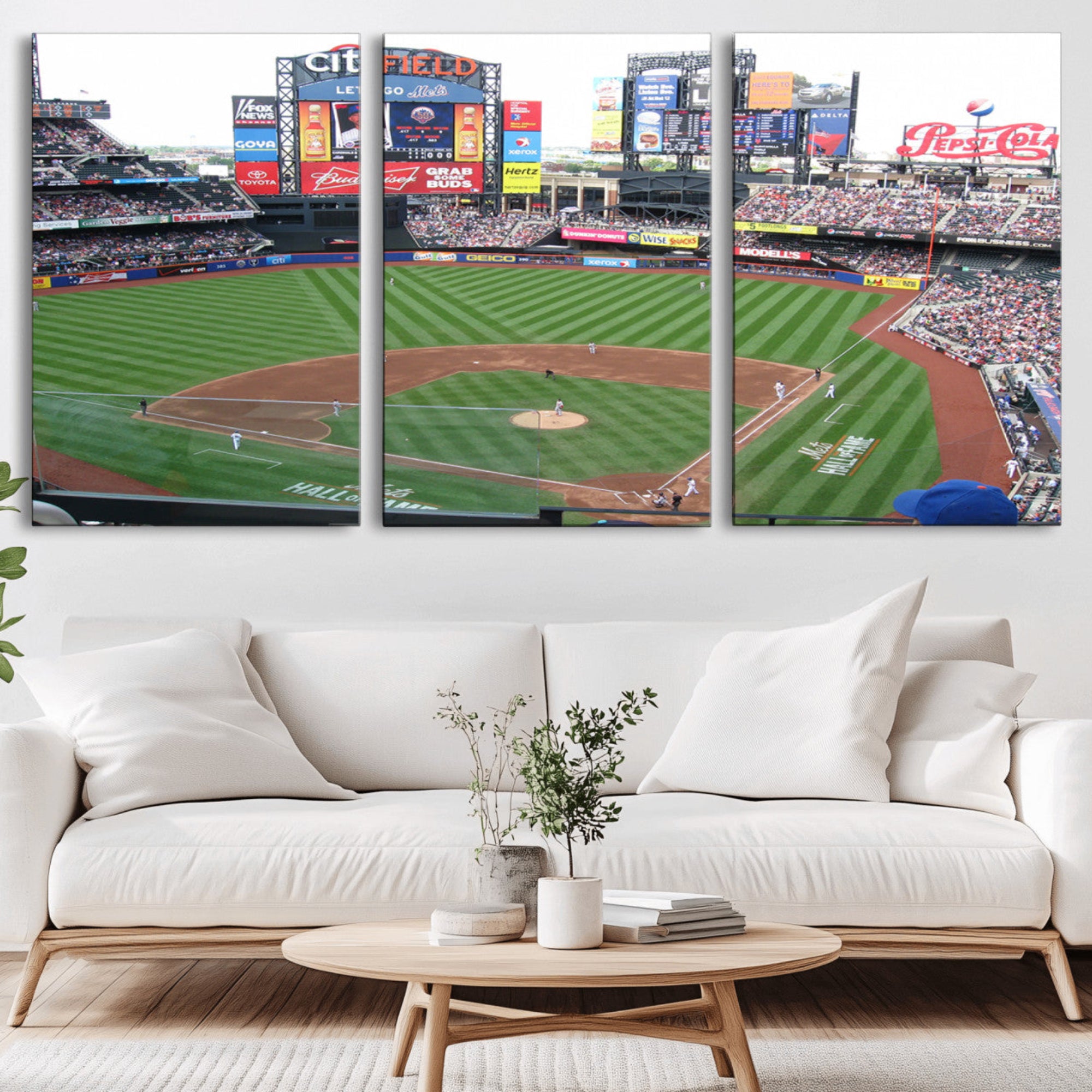 64829-MGV-CV-36X24-New York Mets Baseball Team Print - Citi Field Baseball Stadium Wall Art Canvas Print