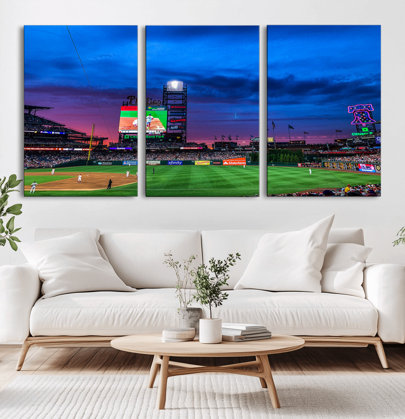MGV-CV-60X30-3P - Philadelphia Phillies Baseball Team Print - Philadelphia Citizens Bank Park Stadium Canvas Wall Art