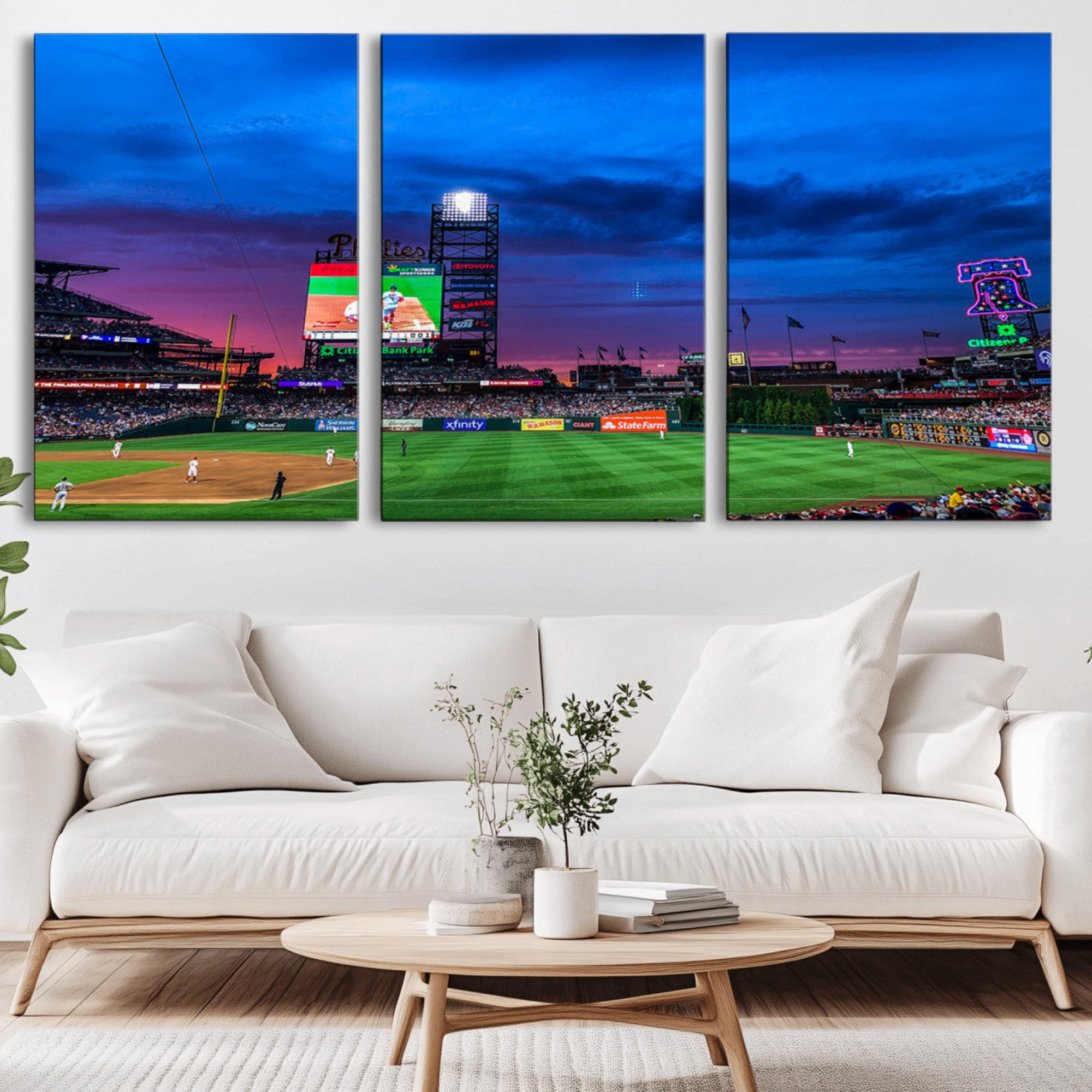 20427-MGV-CV-36X24-Philadelphia Phillies Baseball Team Print - Philadelphia Citizens Bank Park Stadium Canvas Wall Art