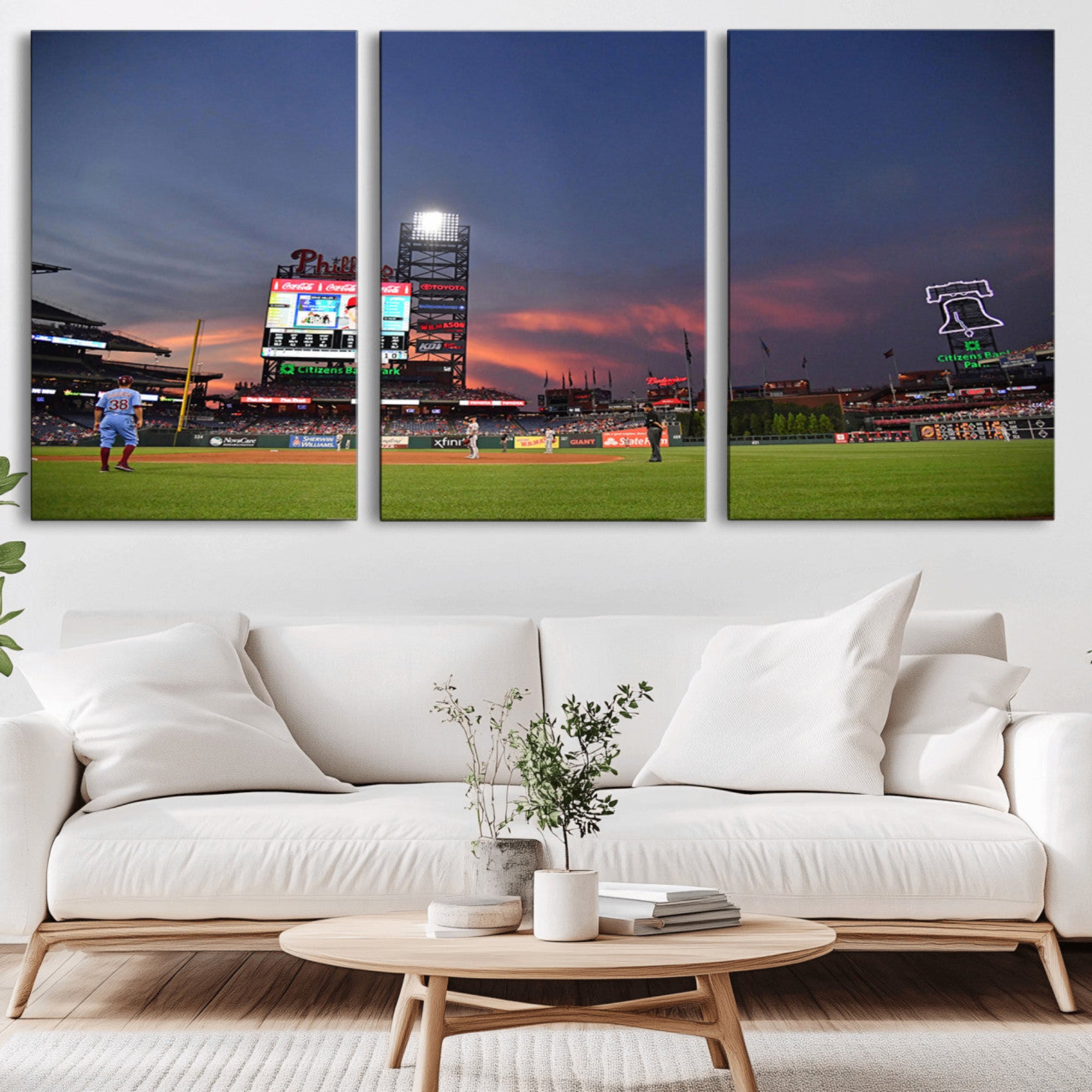 22594-MGV-CV-36X24-Philadelphia Phillies Baseball Print - Philadelphia Citizens Bank Park Stadium Wall Art, Phillies