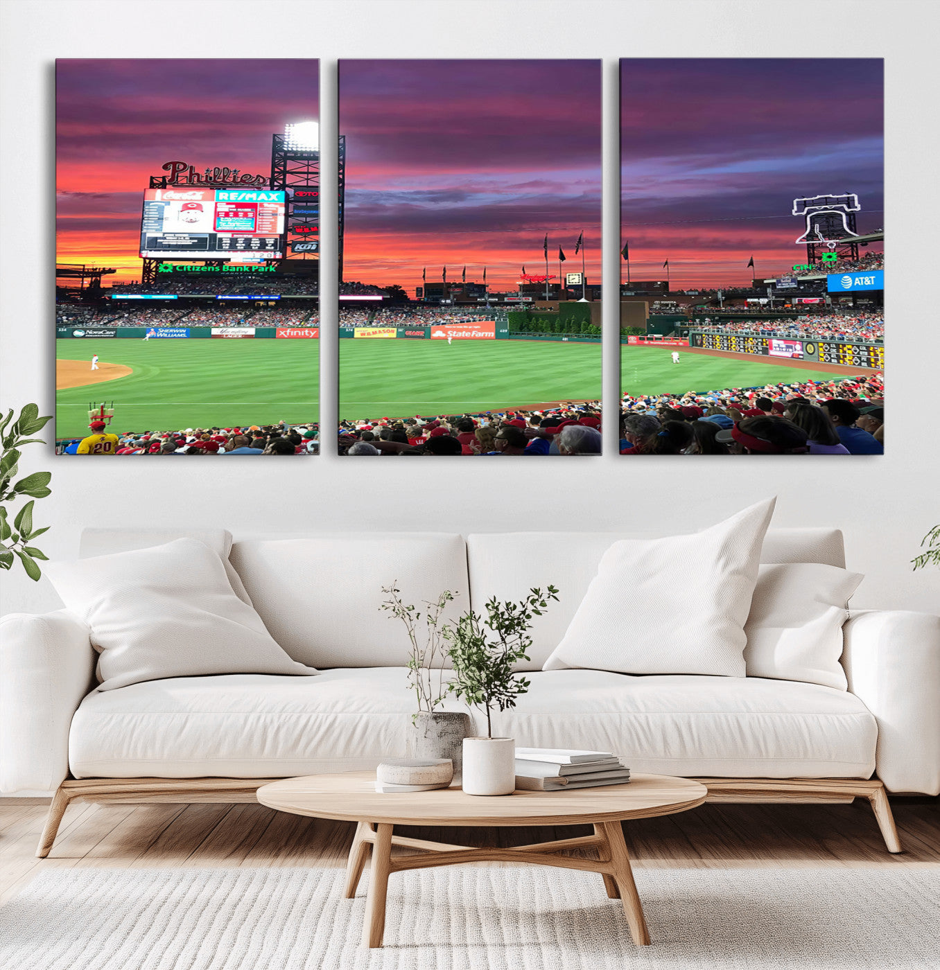 MGV-CV-60X30-3P - Philadelphia Phillies Baseball Team Print - Philadelphia Citizens Bank Park Stadium Wall Art Canvas
