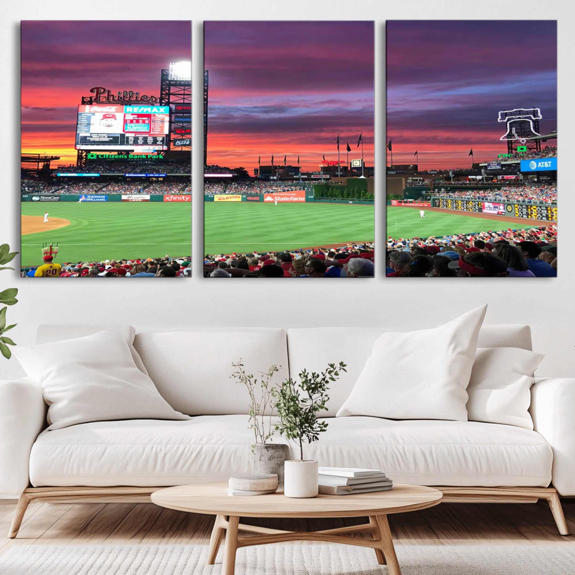 99918-MGV-CV-36X24-Philadelphia Phillies Baseball Team Print - Philadelphia Citizens Bank Park Stadium Wall Art Canvas
