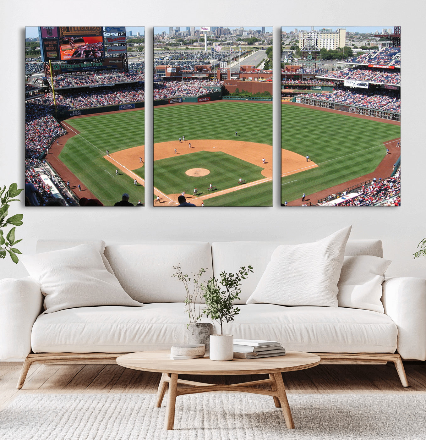 MGV-CV-60X30-3P - Philadelphia Phillies Baseball Team Print - Philadelphia Citizens Bank Park Stadium Wall Art Canvas