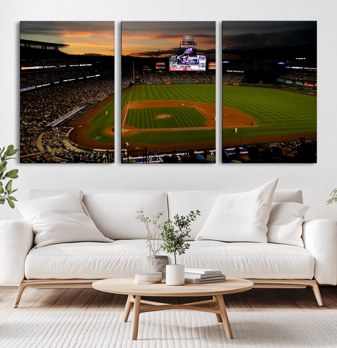 MGV-CV-60X30-3P - Colorado Rockies Coors Field Wall Art Canvas Print - MLB Baseball Stadium