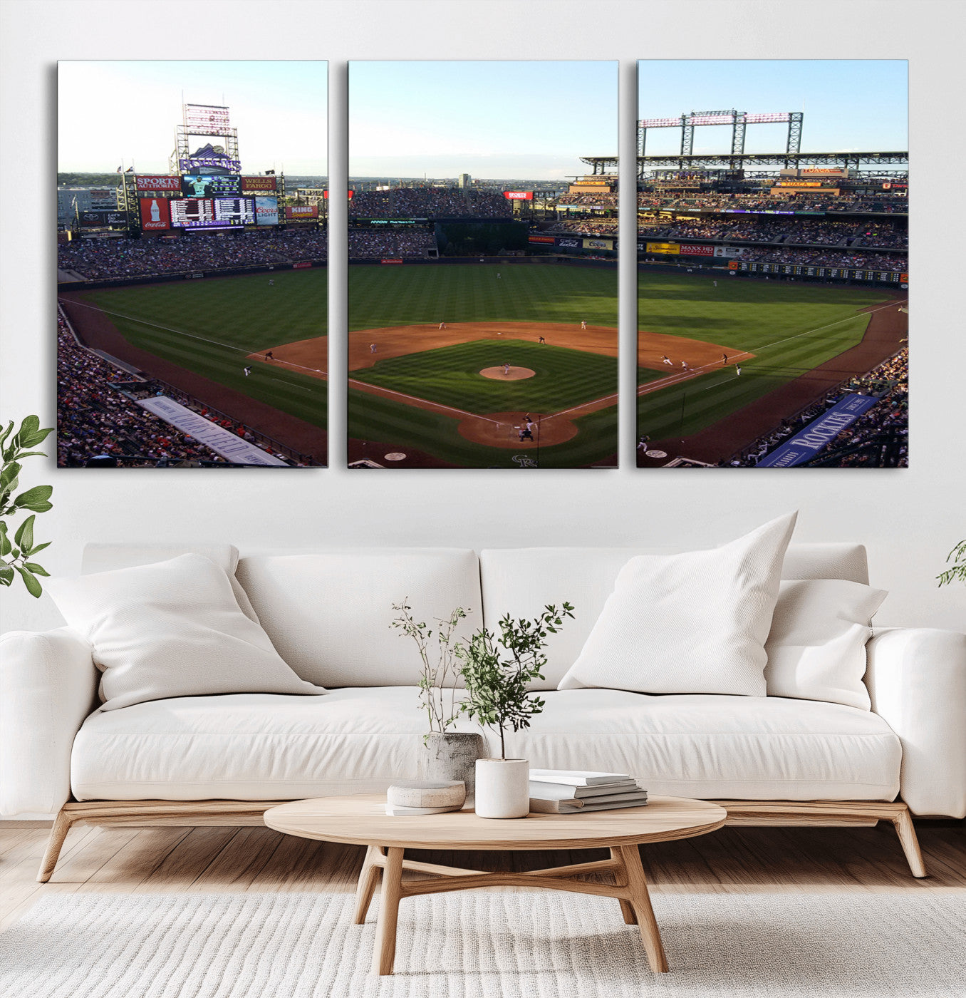MGV-CV-60X30-3P - Colorado Rockies Coors Field Wall Art Canvas Print - MLB Baseball Stadium