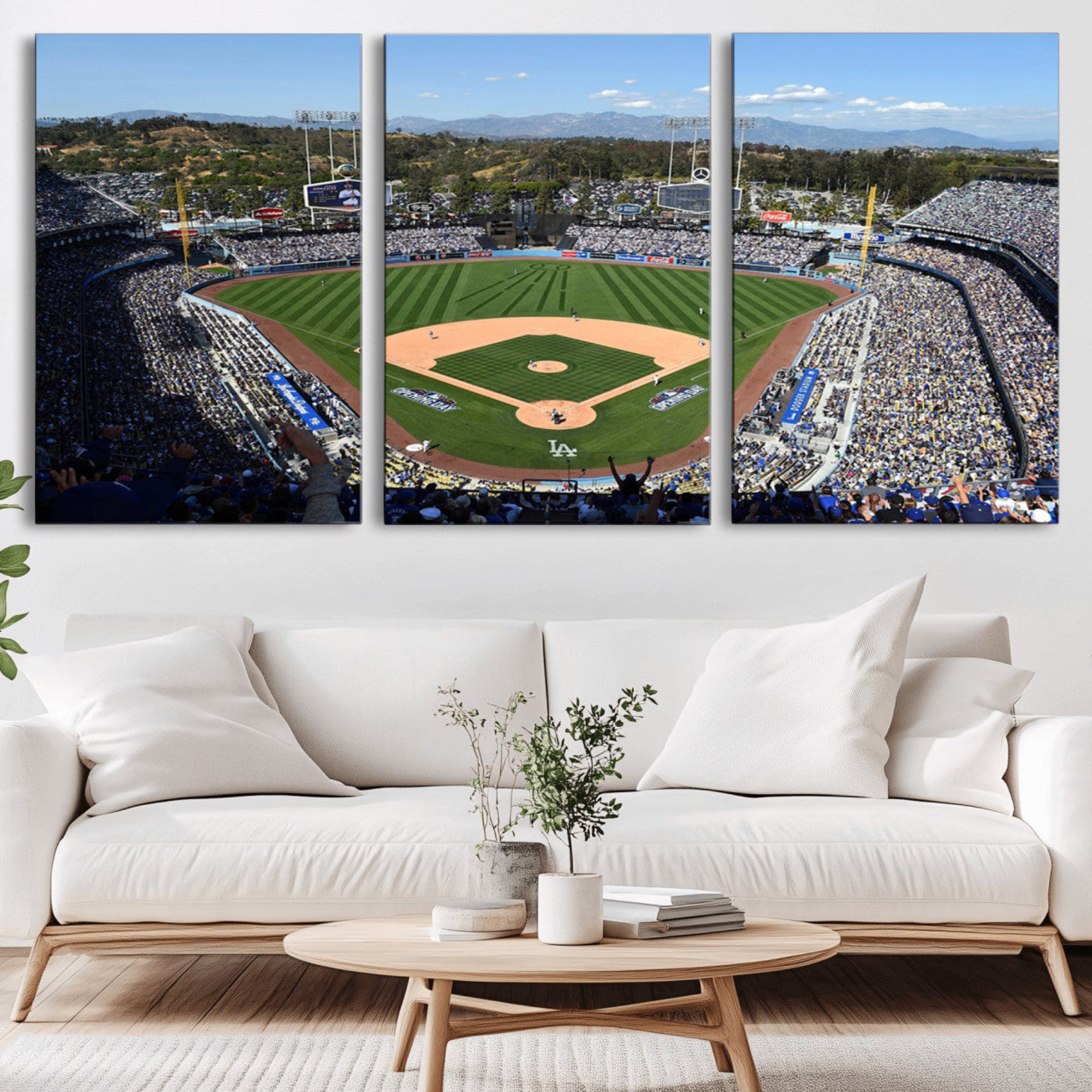 20436-MGV-CV-36X24-Los Angeles Dodgers Dodger Stadium Wall Art Canvas Print - MLB Baseball Stadium Wall Art Canvas