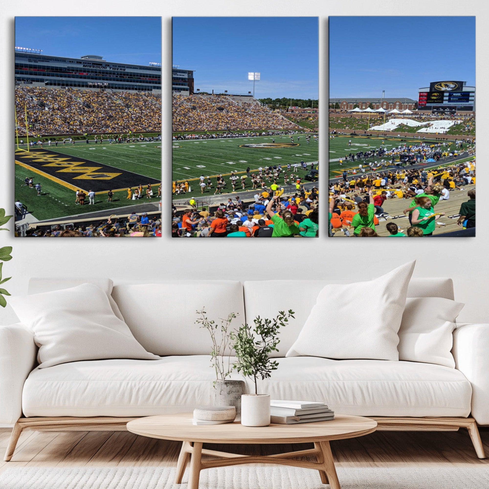 38399-MGV-CV-36X24-University of Missouri Tigers Football Team Print - Columbia Faurot Field Memorial Stadium Wall Art