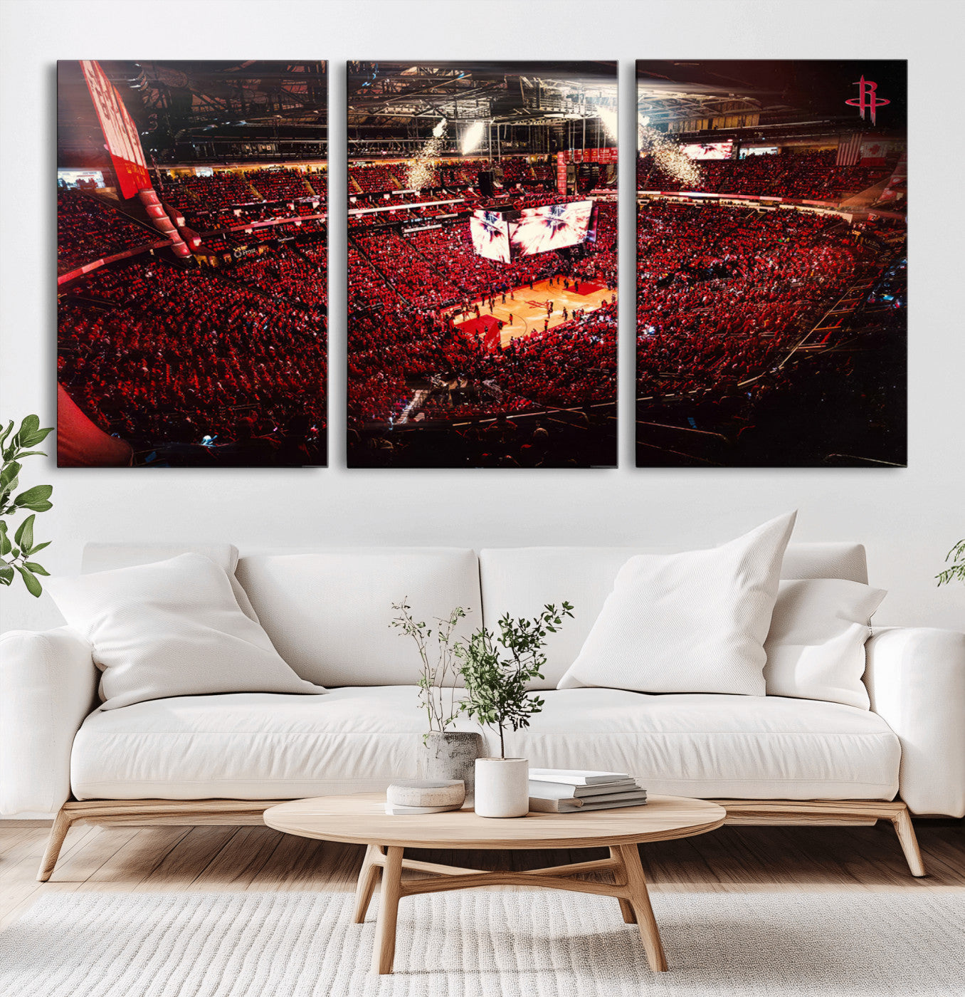 MGV-CV-60X30-3P - Houston Rockets Basketball Team Print Canvas- Houston Toyota Center Stadium Wall Art Canvas Print