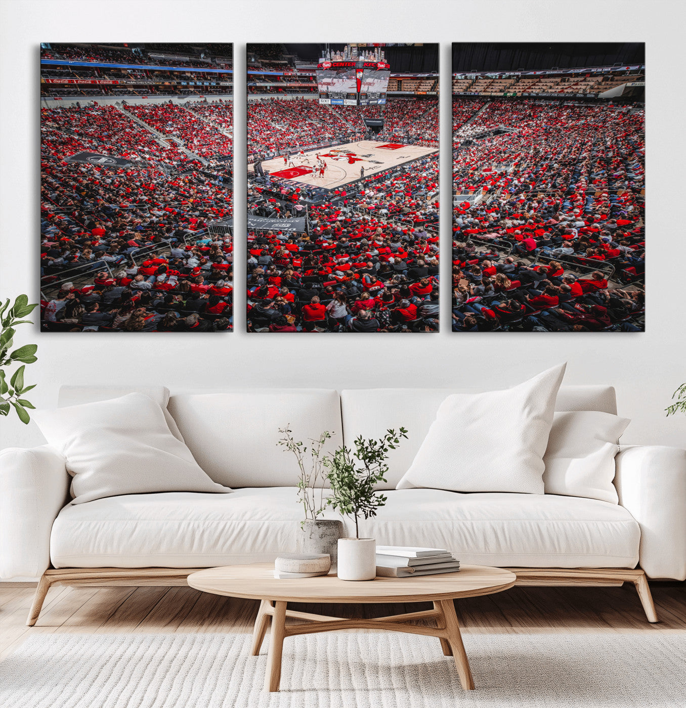MGV-CV-60X30-3P - Louisville Cardinals Basketball Print Canvas - Louisville KFC Yum Center Arena Wall Art Canvas Print