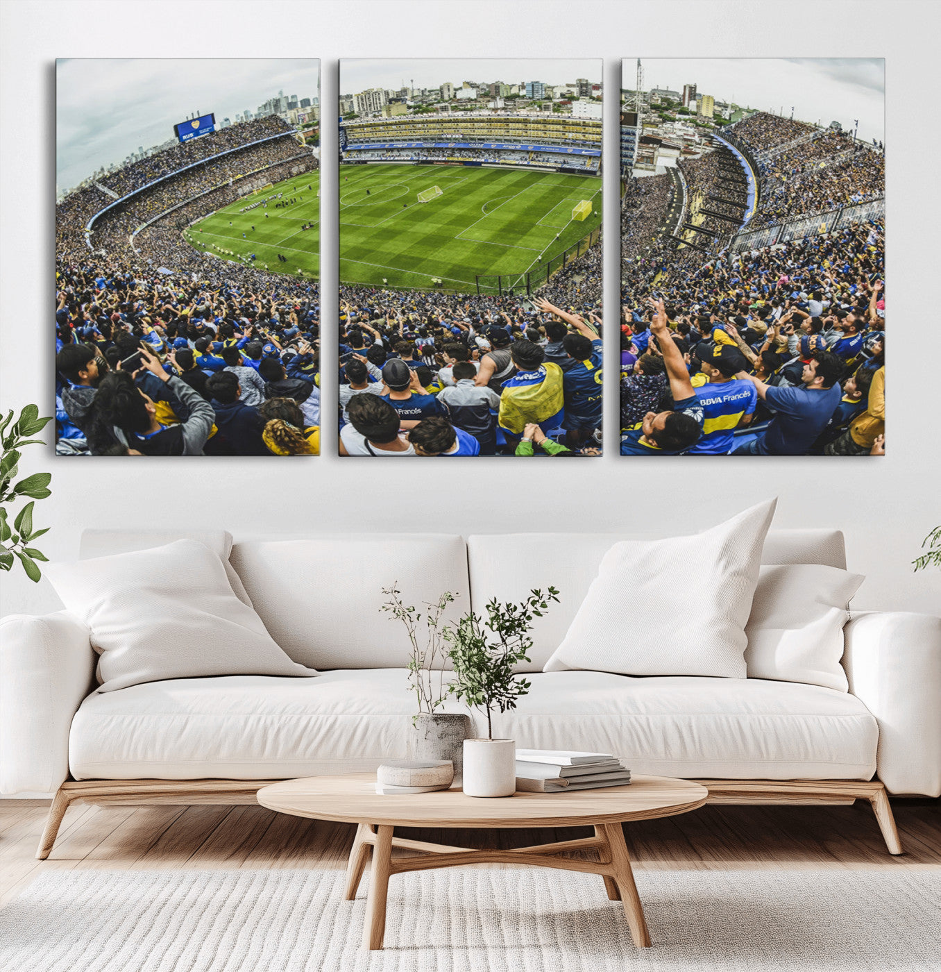 MGV-CV-60X30-3P - Boca Juniors Soccer Team Print Wall Art - Buenos Aires Bombonera Stadium Canvas Print