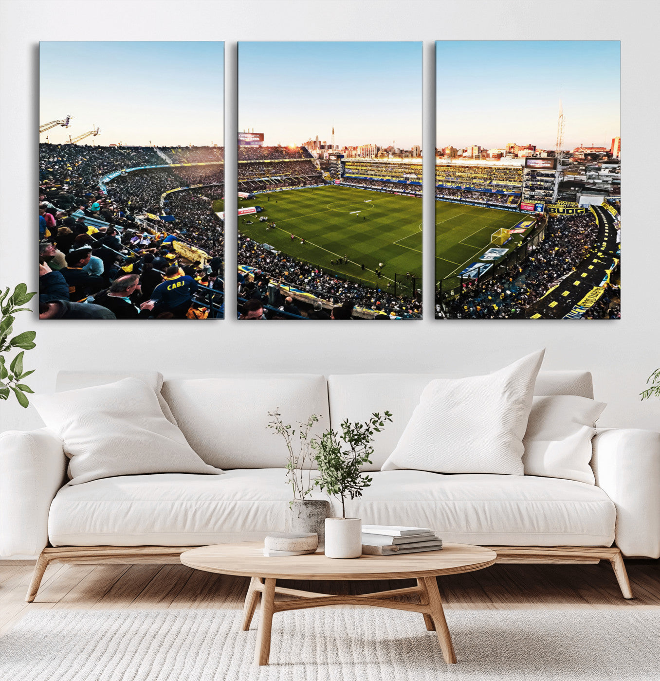 MGV-CV-60X30-3P - Boca Juniors Soccer Team Print - Buenos Aires Bombonera Stadium Wall Art Canvas Print