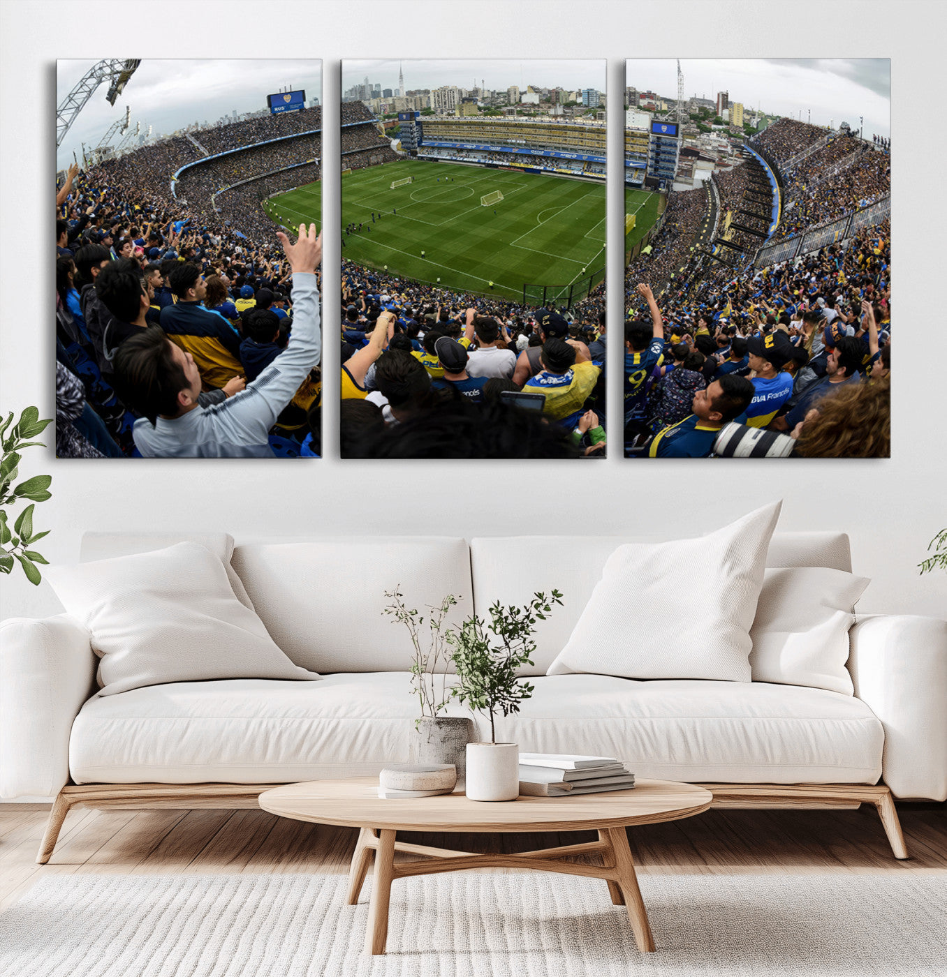 MGV-CV-60X30-3P - Boca Juniors Soccer Team Print - Buenos Aires Bombonera Stadium Wall Art Canvas Print