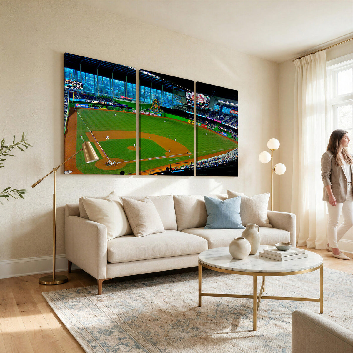 51207-MGV-CV-36X24 - Miami Marlins Baseball Team Print, Miami LoanDepot Park