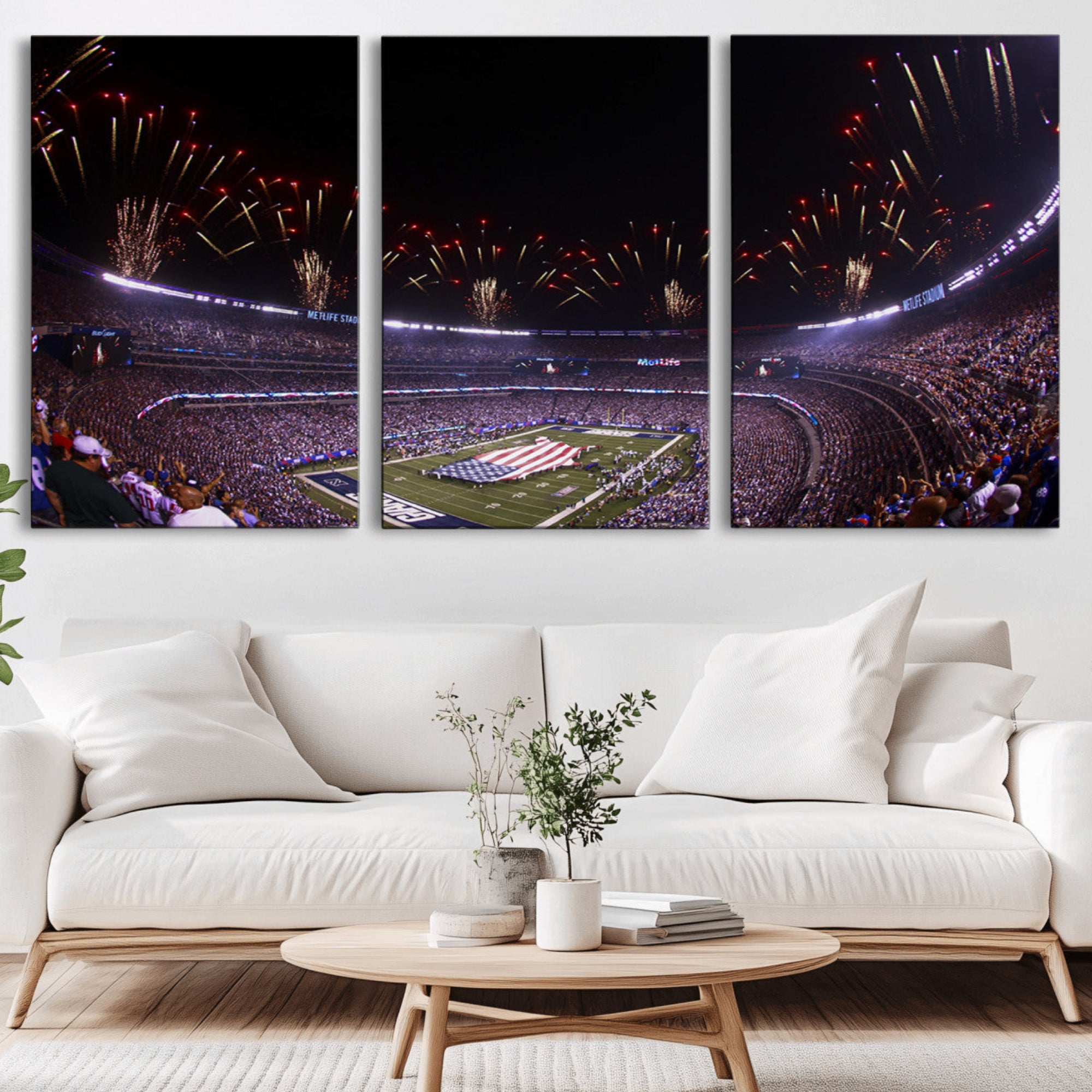 56360-MGV-CV-36X24-New York Giants Football Team Print - East Rutherford MetLife Stadium Wall Art Canvas Print
