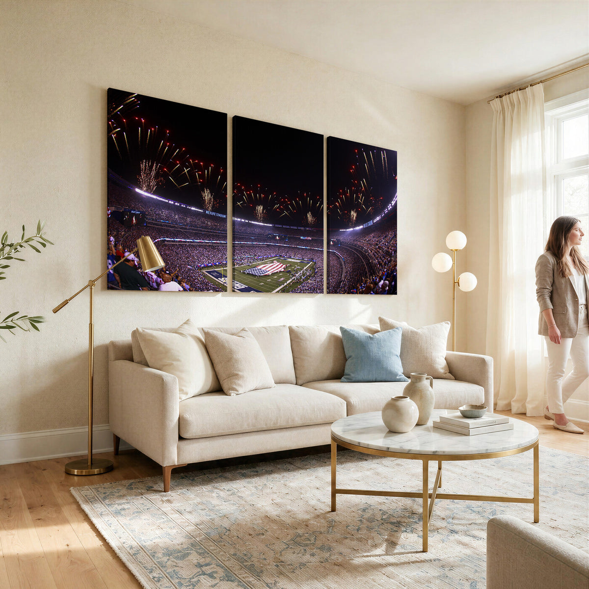 56360-MGV-CV-36X24 - New York Giants Football Team Print, East Rutherford MetLife Stadium Wall Art