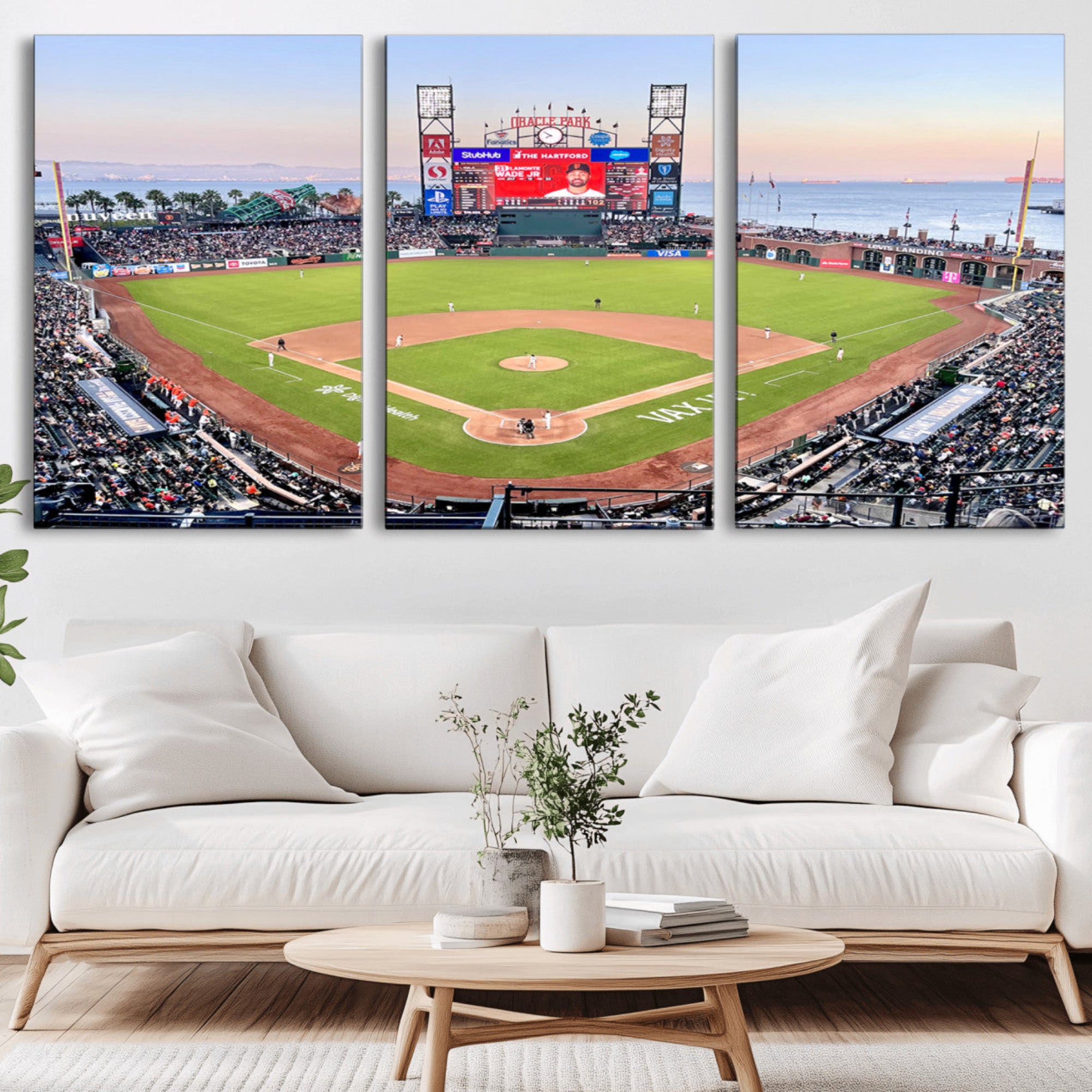 16055-MGV-CV-36X24-San Francisco Giants Baseball Team Print - Oracle Park Stadium Wall Art Canvas Print