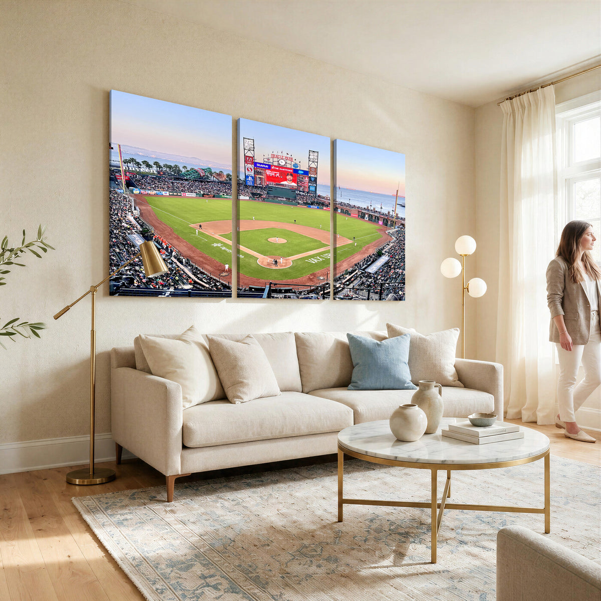 16055-MGV-CV-36X24 - San Francisco Giants Baseball Team Print, Oracle Park