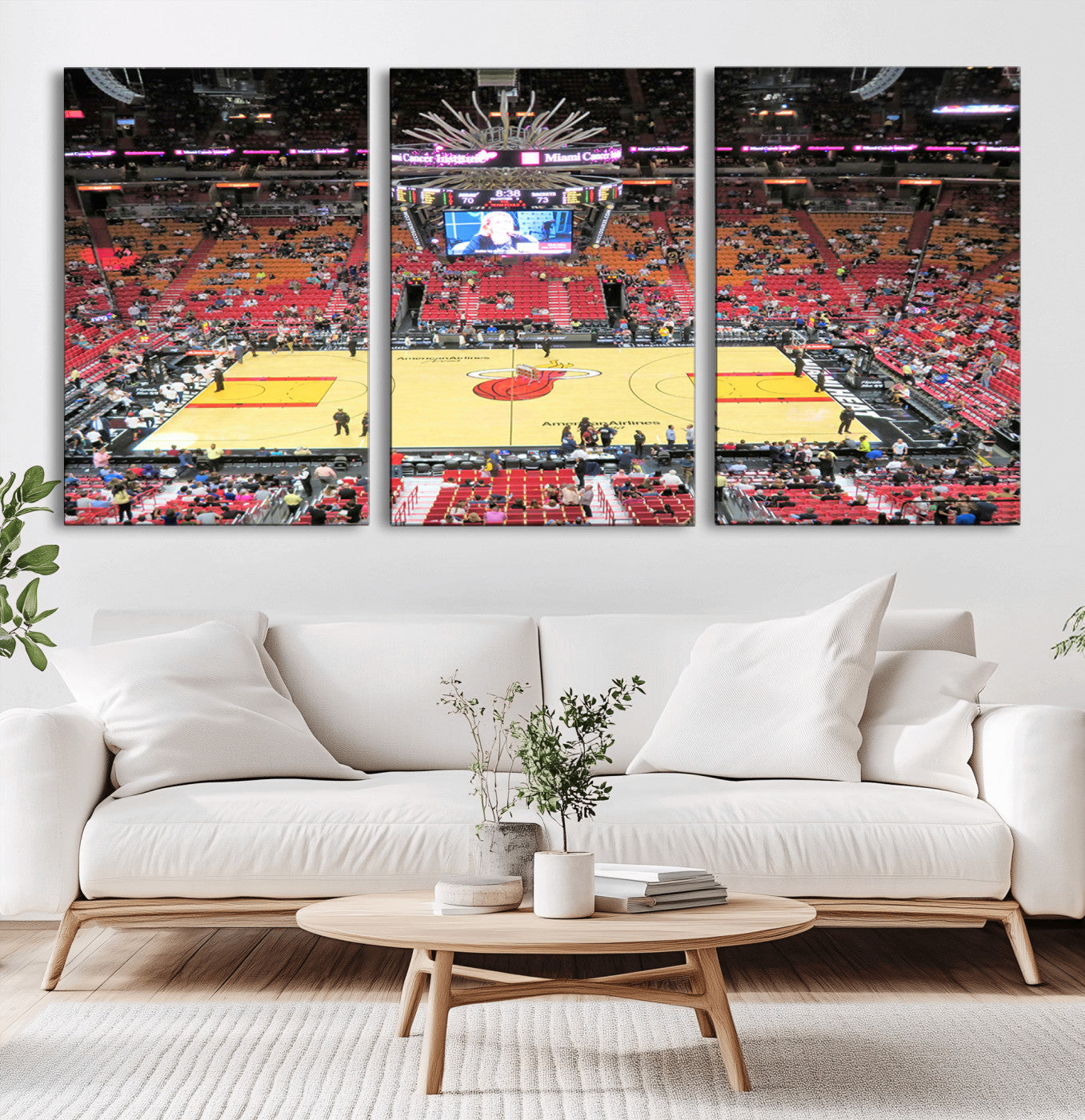 MGV-CV-60X30-3P - Miami Heat Basketball Team Print Wall Art- Kaseya Center Stadium Wall Art Canvas Print