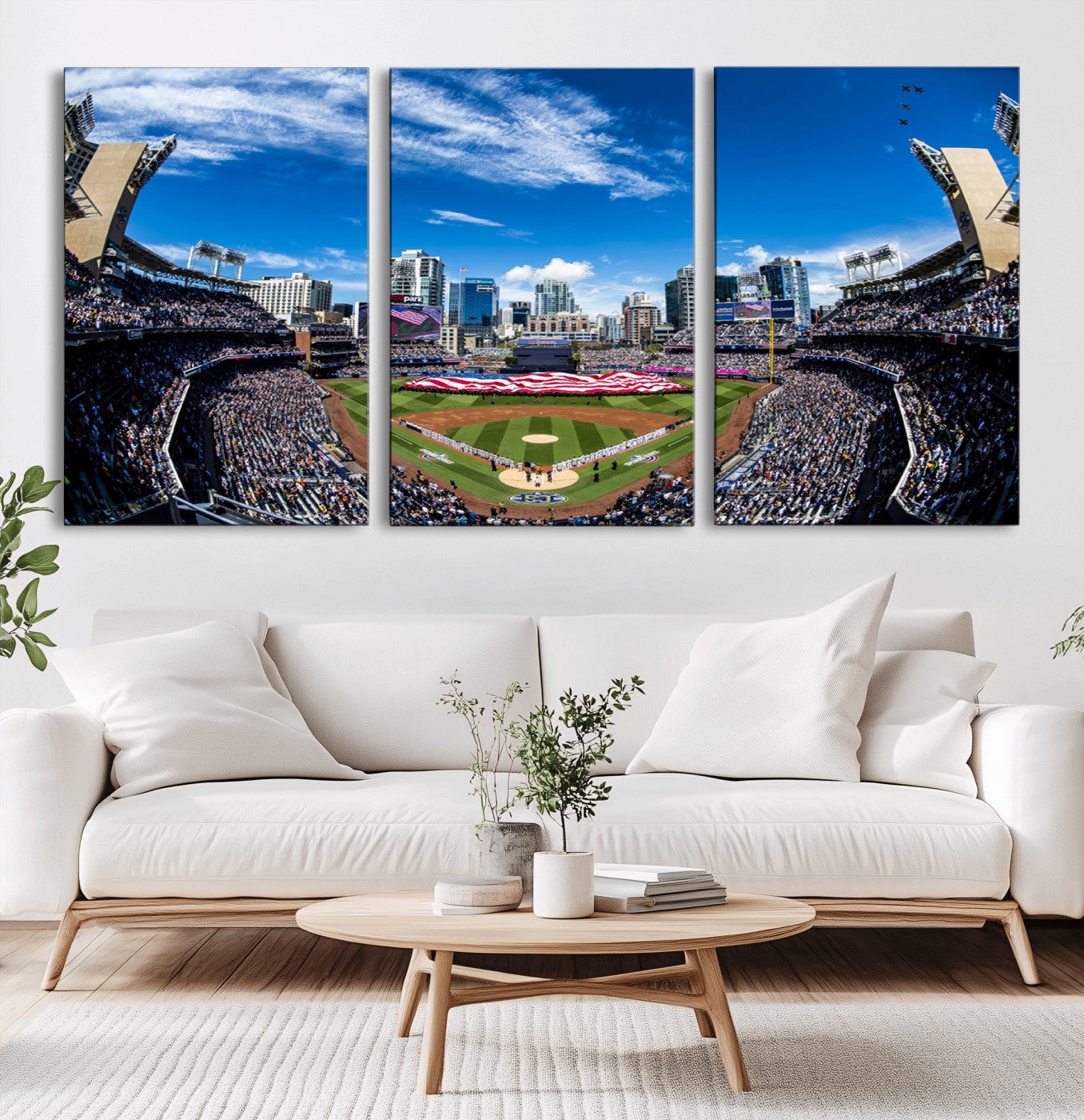 MGV-CV-60X30-3P - San Diego Padres Baseball Team Print - Petco Park Stadium Wall Art Canvas Print