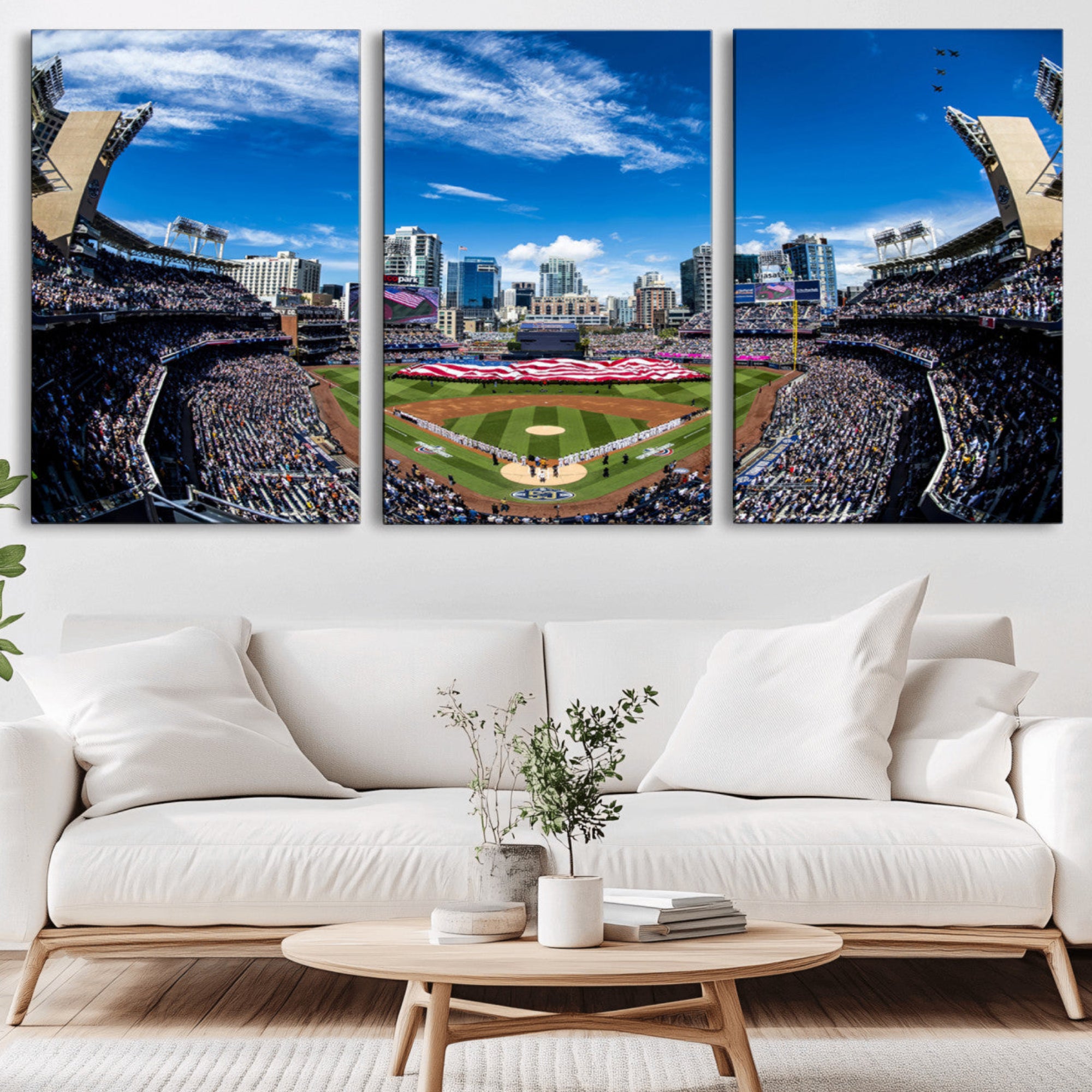52297-MGV-CV-36X24-San Diego Padres Baseball Team Print - Petco Park Stadium Wall Art Canvas Print