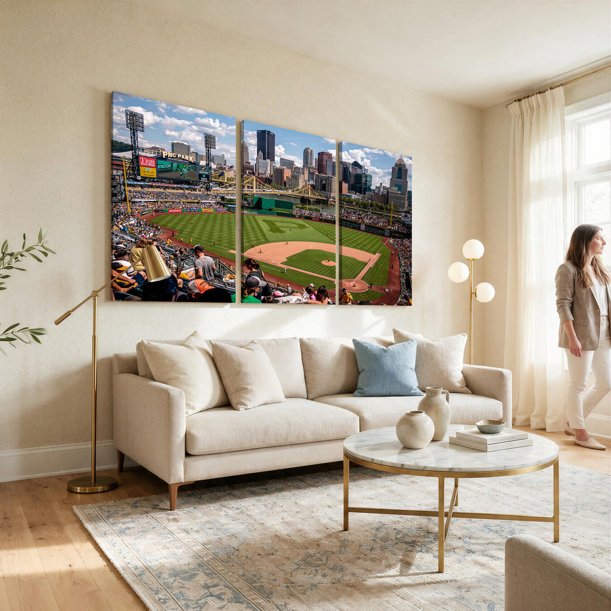 66872-MGV-CV-36X24 - Pittsburgh Pirates Baseball Team Print, PNC Park Stadium