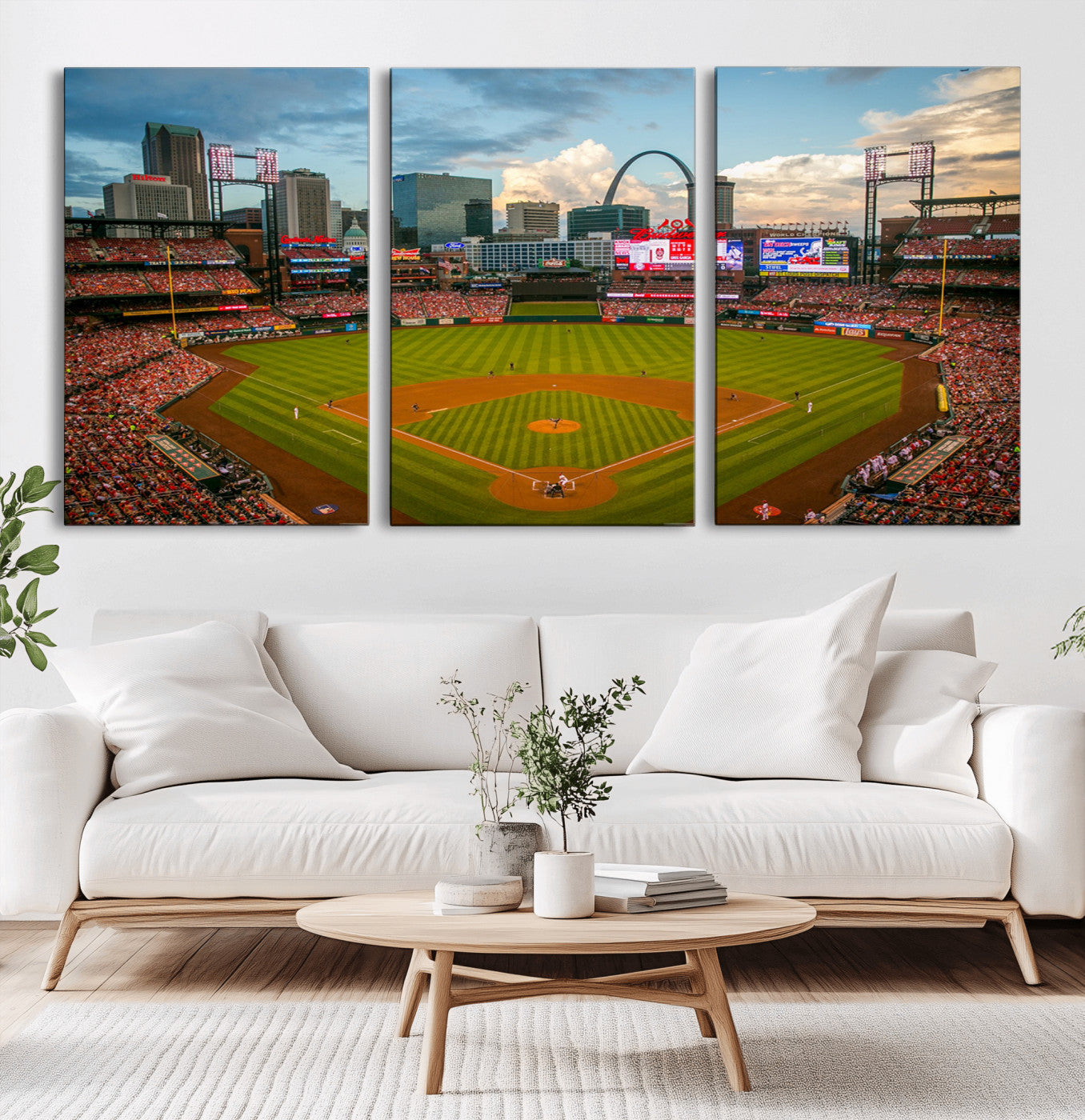 MGV-CV-60X30-3P - St. Louis Cardinals Baseball Team Print - Busch Stadium Wall Art Canvas Print