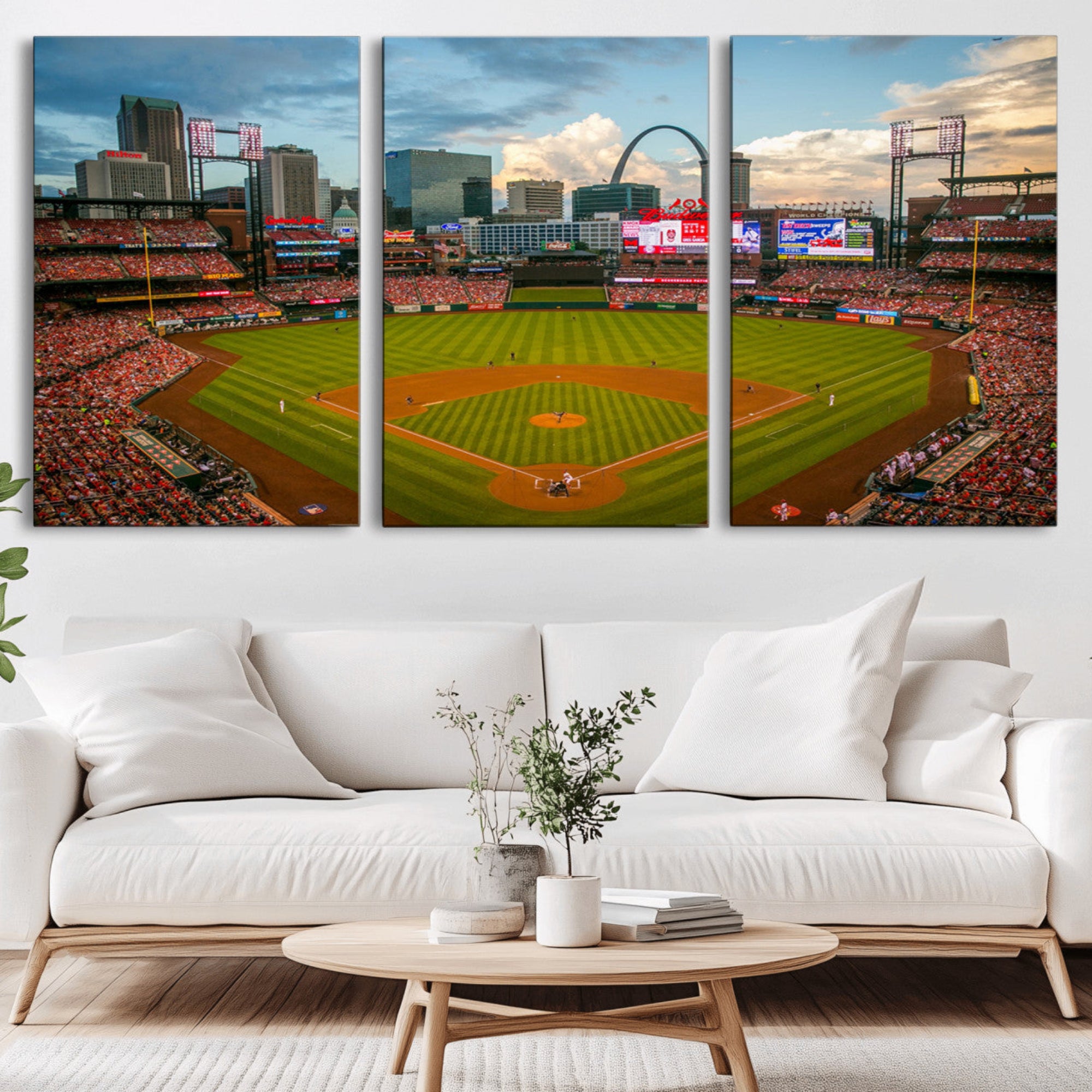 34054-MGV-CV-36X24-St. Louis Cardinals Baseball Team Print - Busch Stadium Wall Art Canvas Print