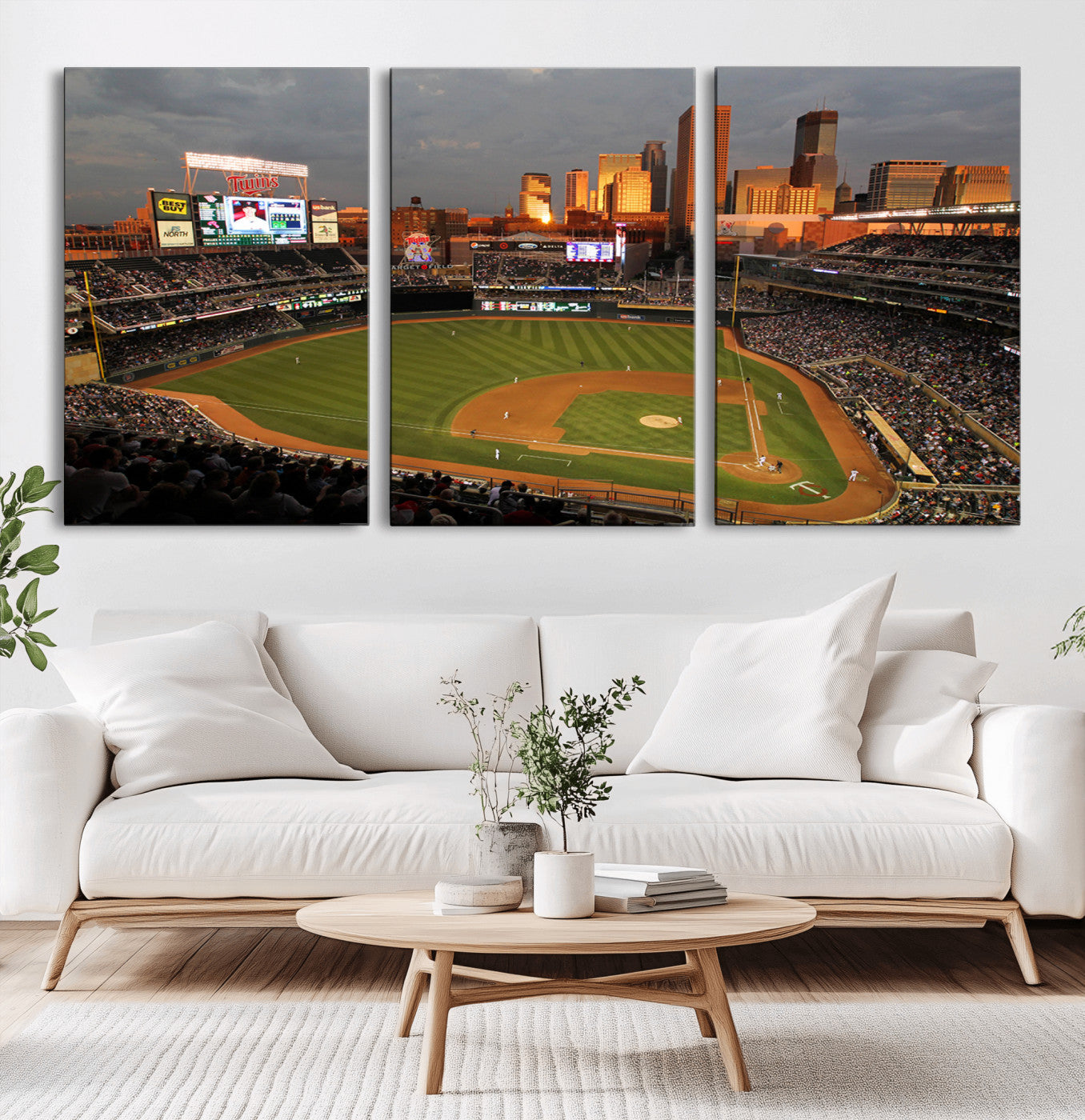 MGV-CV-60X30-3P - Minnesota Twins Baseball Team Print - Minneapolis Target Field Stadium Wall Art Canvas Print
