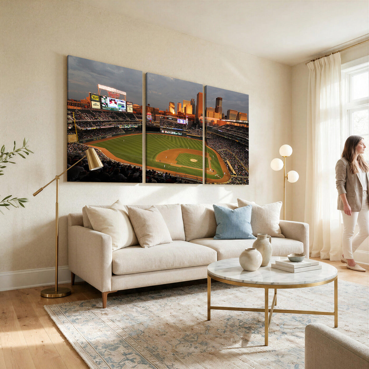 99822-MGV-CV-36X24 - Minnesota Twins Baseball Team Print, Minneapolis Target Field Stadium Wall Art