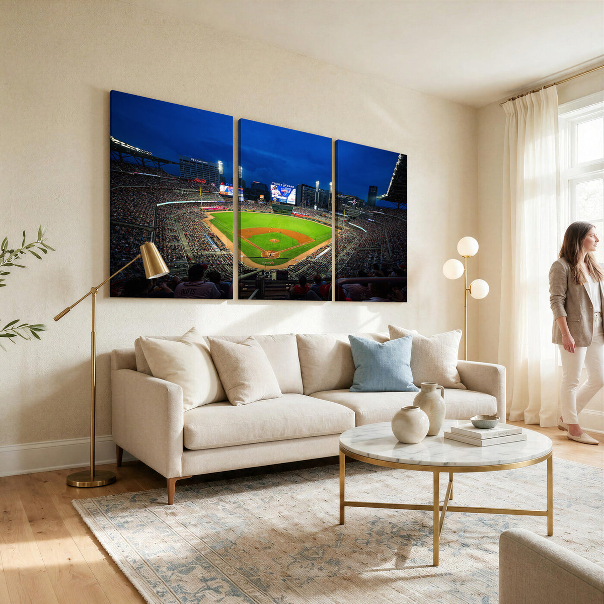 88590-MGV-CV-36X24 - Truist Park Night Game Canvas Art, Atlanta Braves Stadium