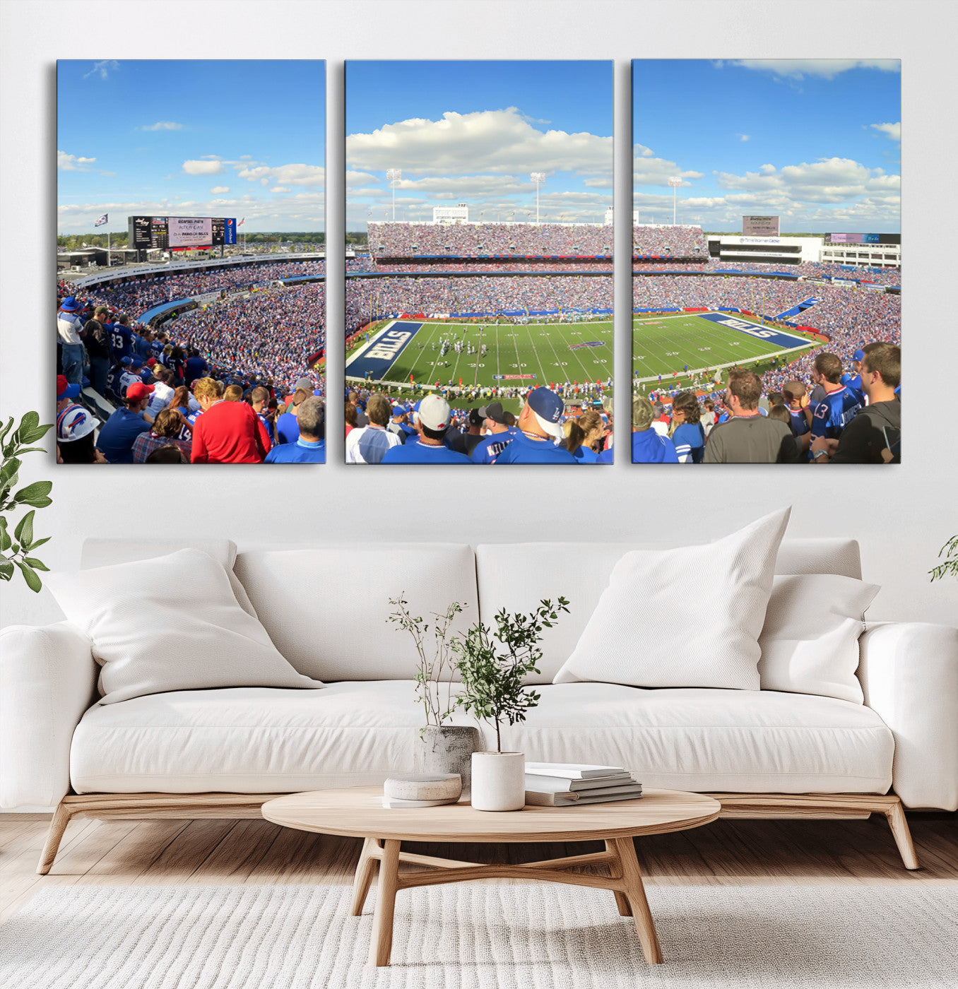 MGV-CV-60X30-3P - Buffalo Bills NFL Football Team Print - Buffalo Highmark Stadium Wall Art Canvas Print