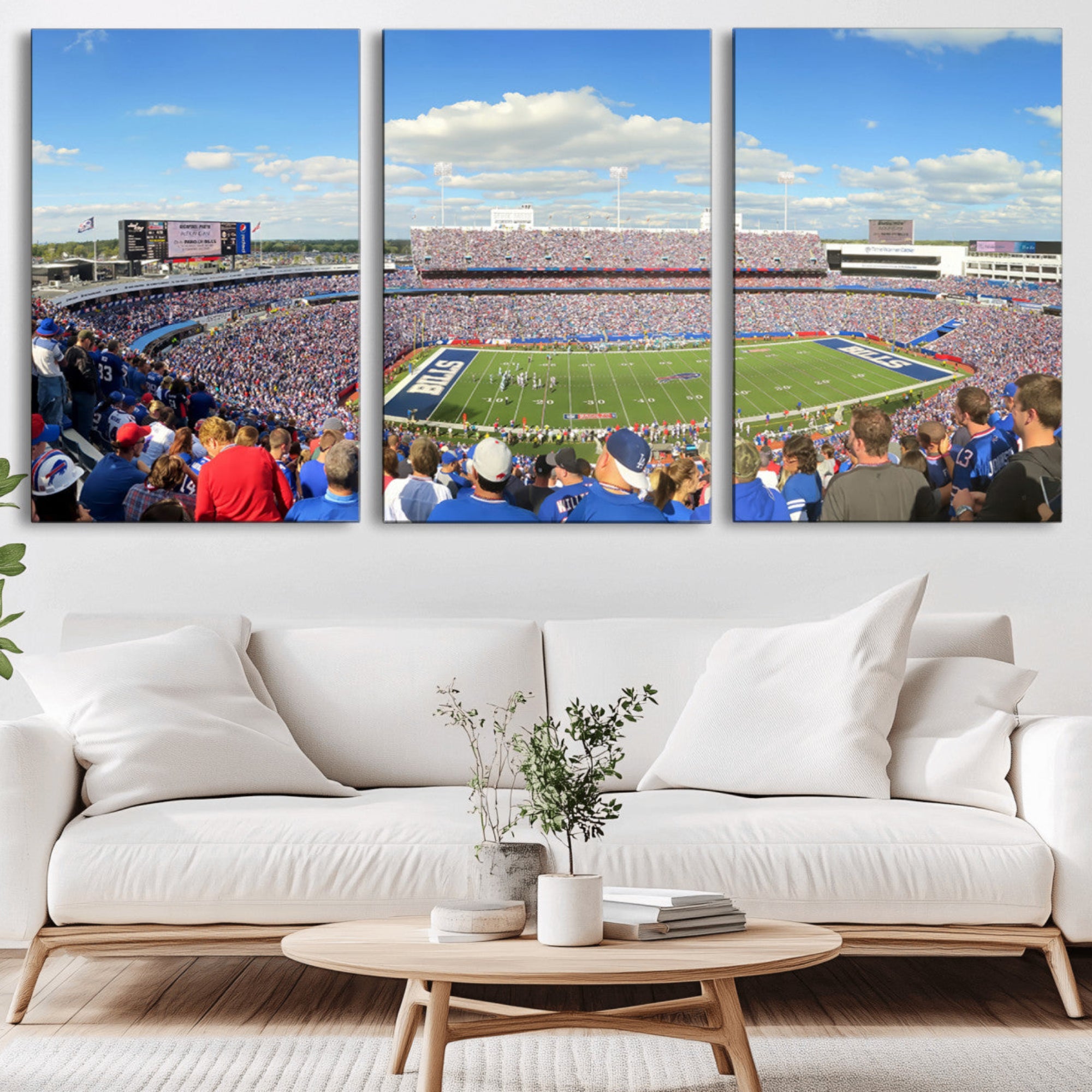 35302-MGV-CV-36X24-Buffalo Bills NFL Football Team Print - Buffalo Highmark Stadium Wall Art Canvas Print