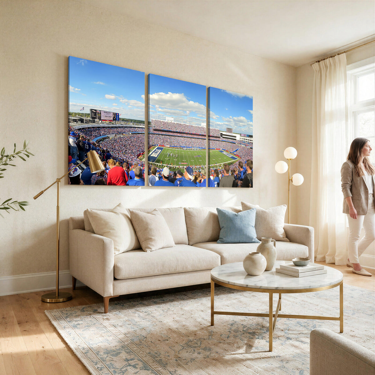 35302-MGV-CV-36X24 - Buffalo Bills NFL Football Team Print, Game Day at Buffalo Highmark Stadium